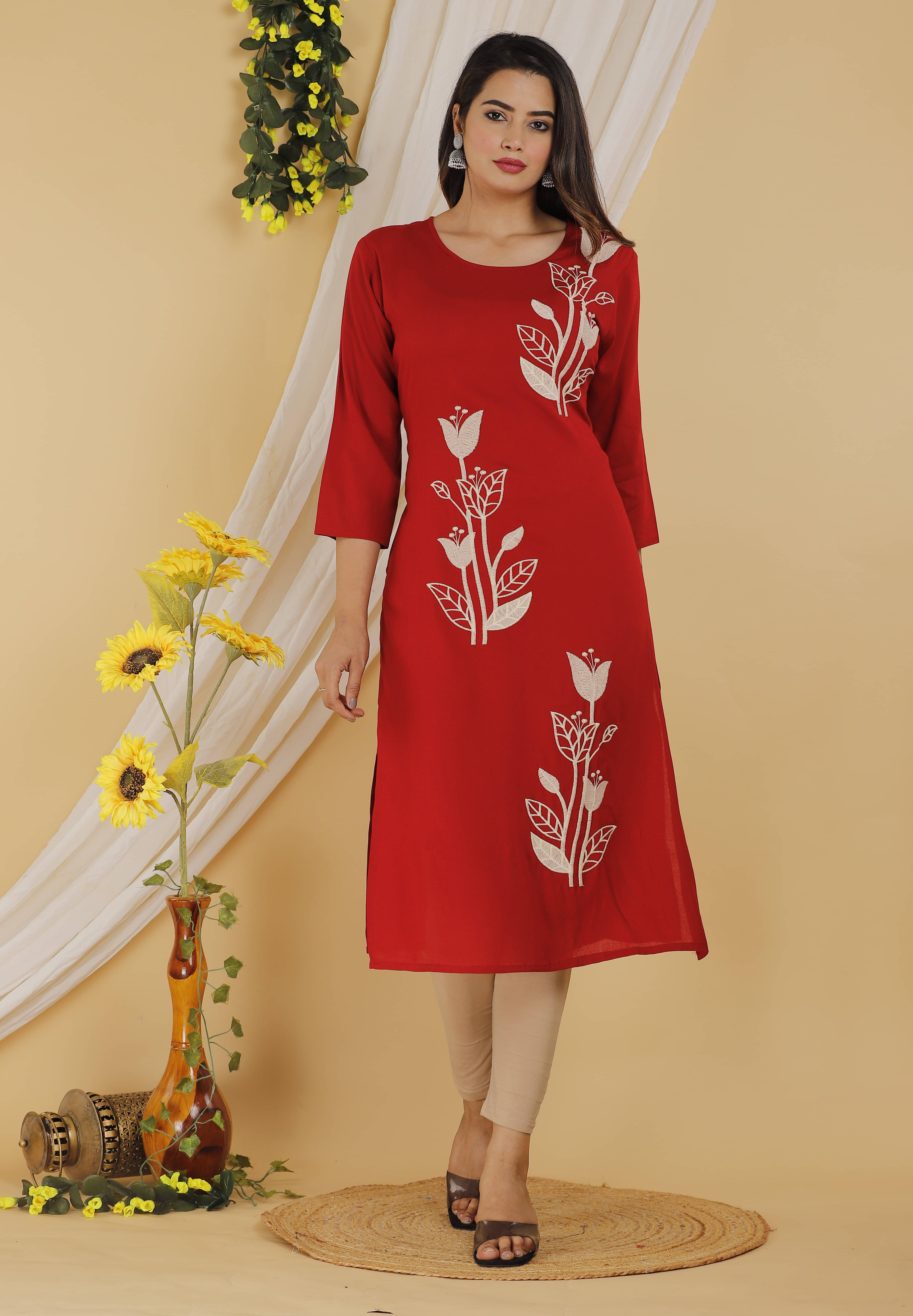 Mehsoos Fashion Women Cotton Blend Embroidered Straight Kurti ( Multicolor ) Mehsoos Fashion Women Cotton Blend Embroidered Straight Kurti ( Multicolor )