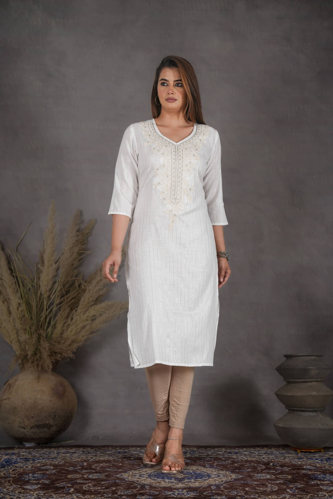     			Mehsoos Fashion Women Cotton Embroidered Straight Kurti ( Multicolor )