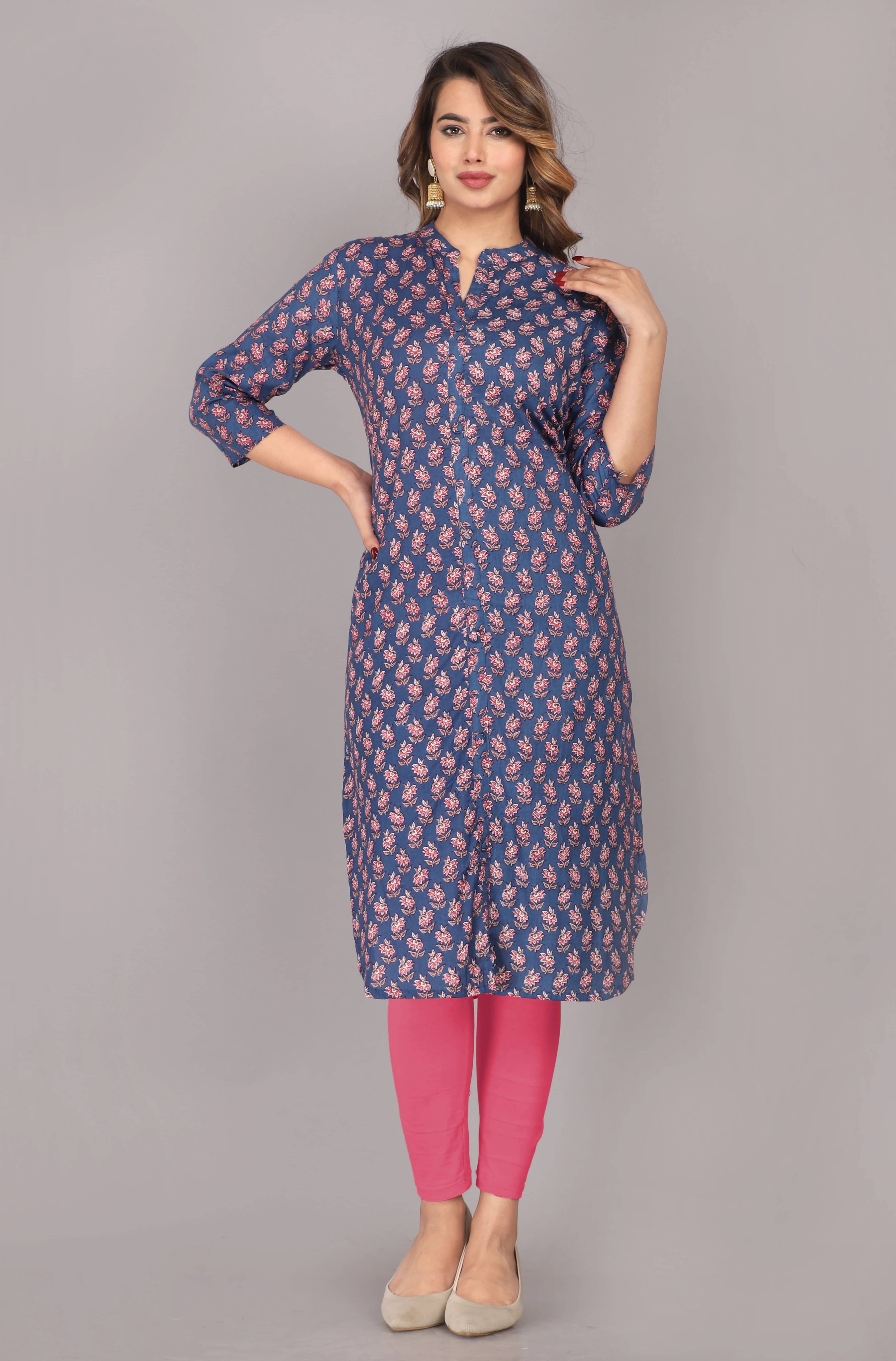     			Mehsoos Fashion Women Cotton Printed Straight Kurti ( Multicolor )