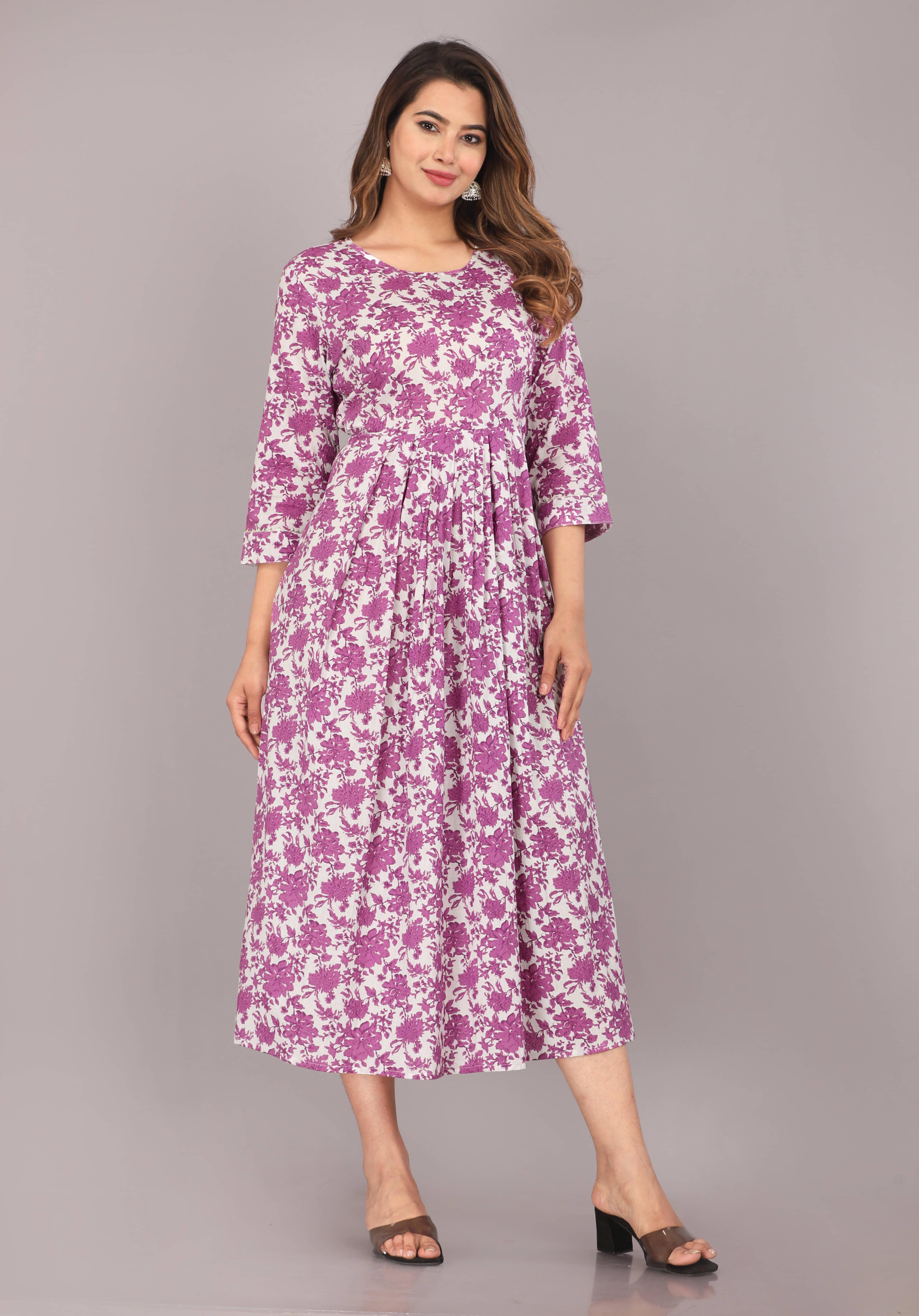     			Mehsoos Fashion Women Cotton Printed Anarkali Kurti ( Purple )