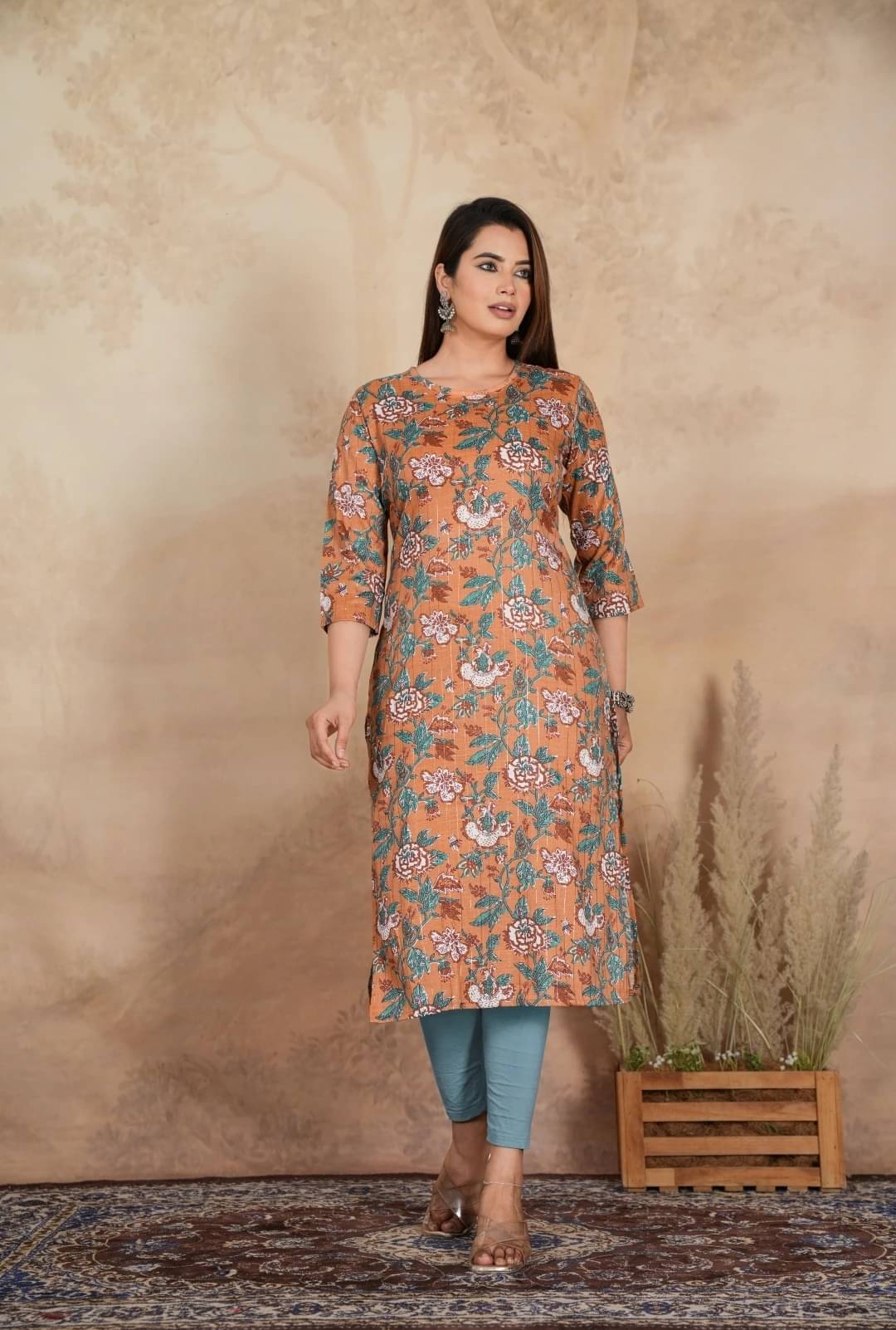 Mehsoos Fashion Women Cotton Printed Straight Kurti ( Yellow ) Mehsoos Fashion Women Cotton Printed Straight Kurti ( Yellow )