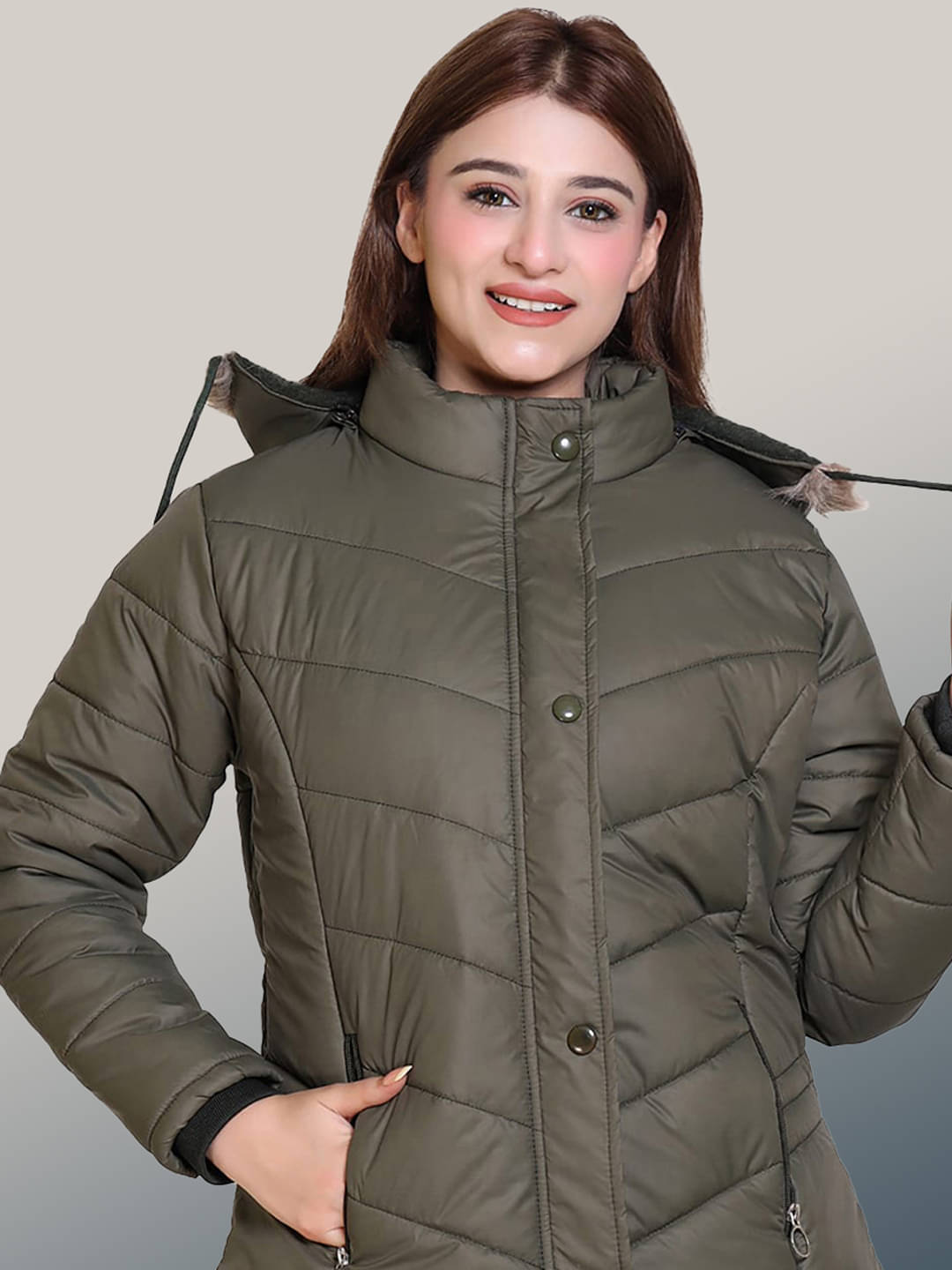     			RIGHT DECISION - Polyester Blend Green Hooded Jackets Pack of 1