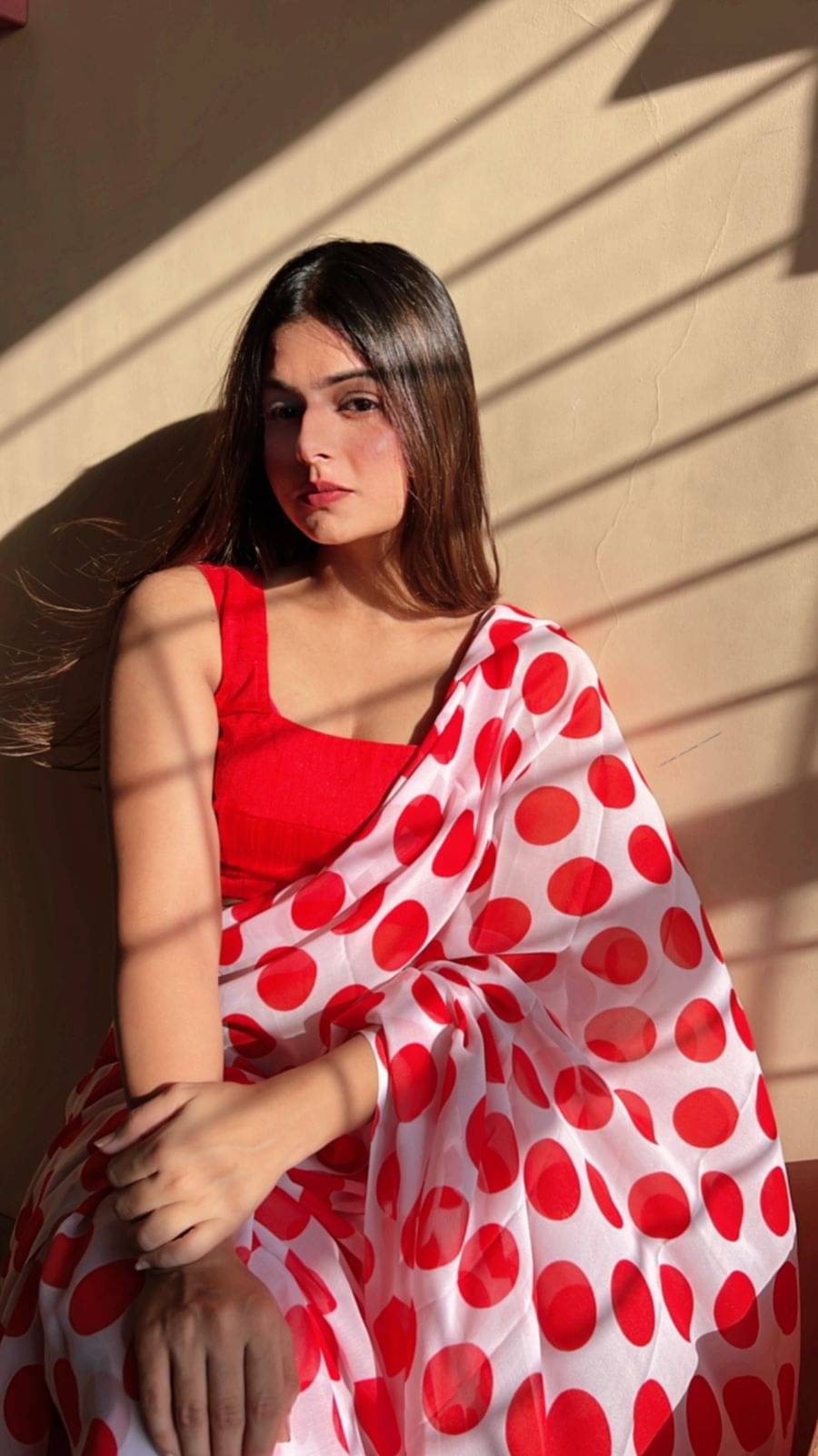 ANAND SAREES Georgette Printed Ilkal Saree With Unstitched Blouse Piece ( RED ) ANAND SAREES Georgette Printed Ilkal Saree With Unstitched Blouse Piece ( RED )