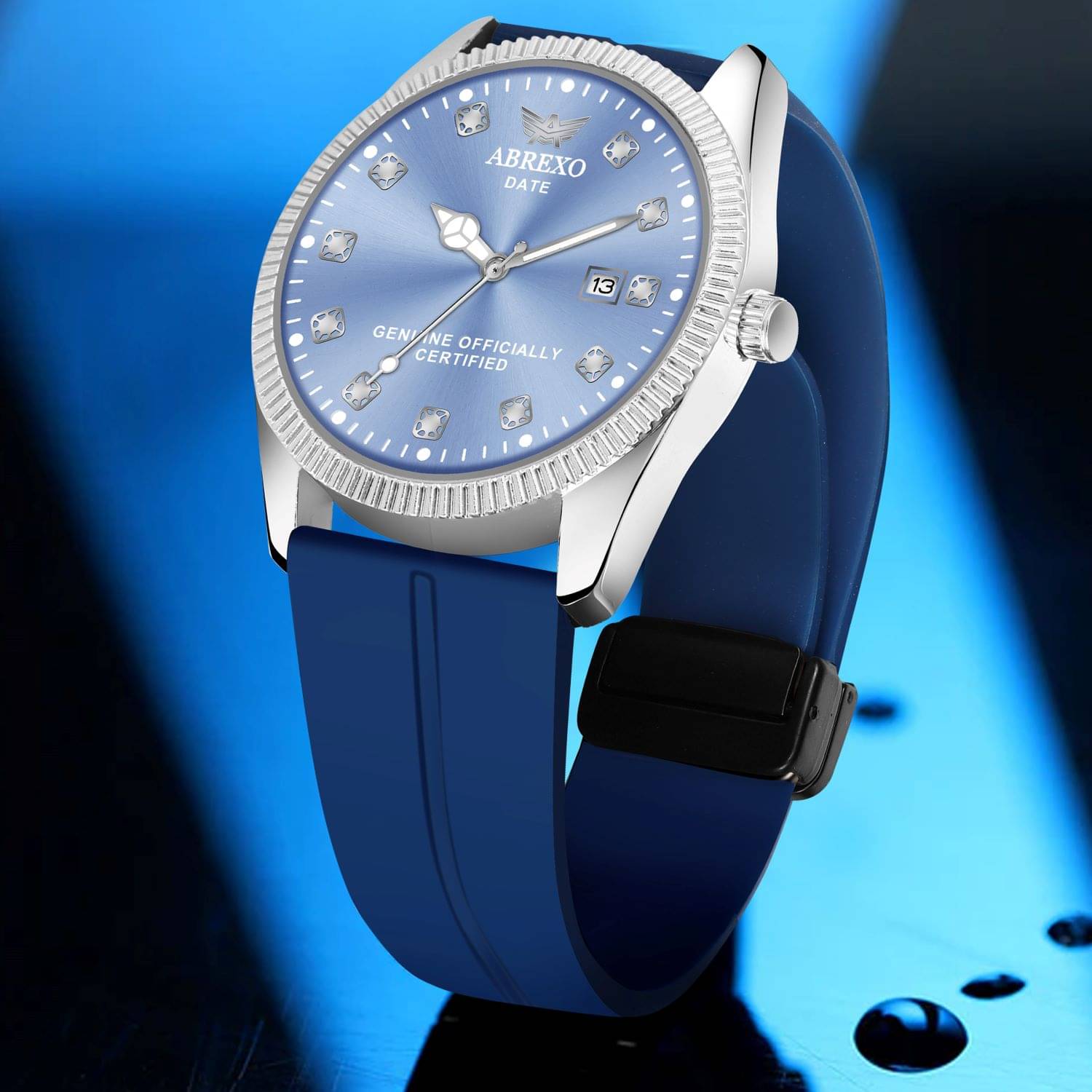     			Abrexo Blue Silicon Analog Men's Watch