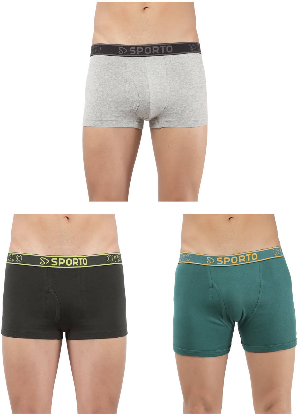     			Amul comfy Pack of 3 Cotton Trunks For Men's ( Multicolor )