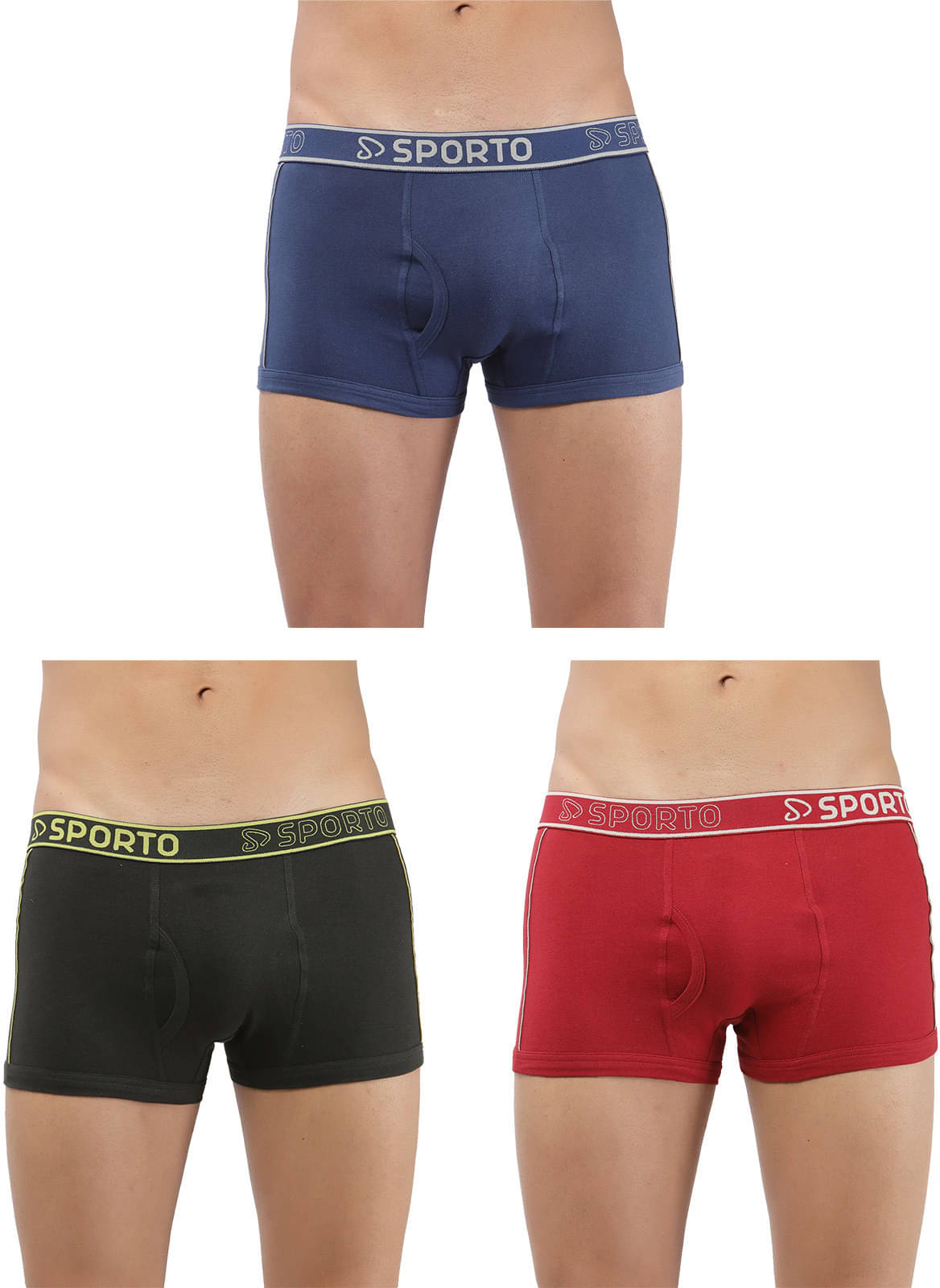     			Amul comfy Pack of 3 Cotton Trunks For Men's ( Multicolor )