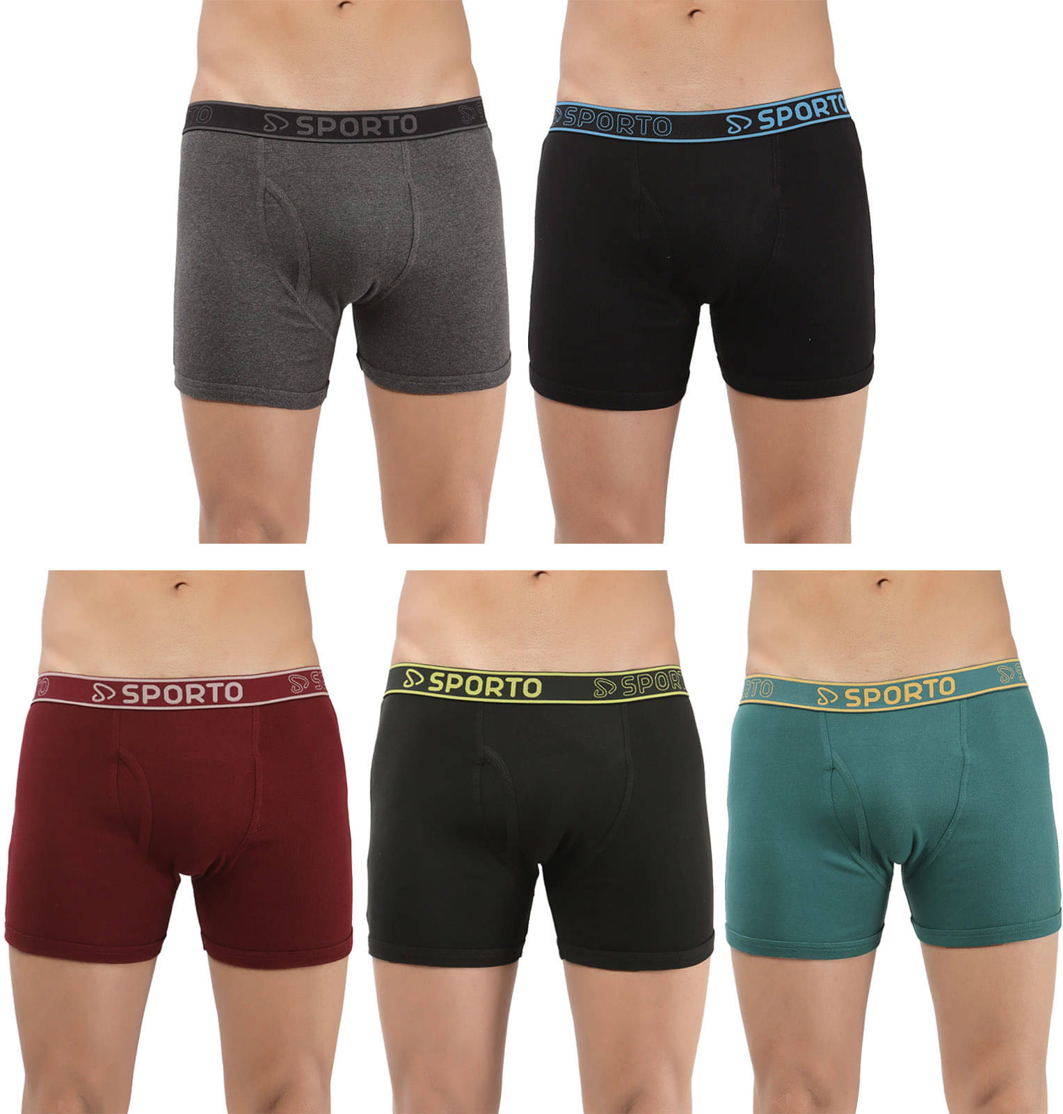     			Amul comfy Pack of 5 Cotton Trunks For Men's ( Multicolor )