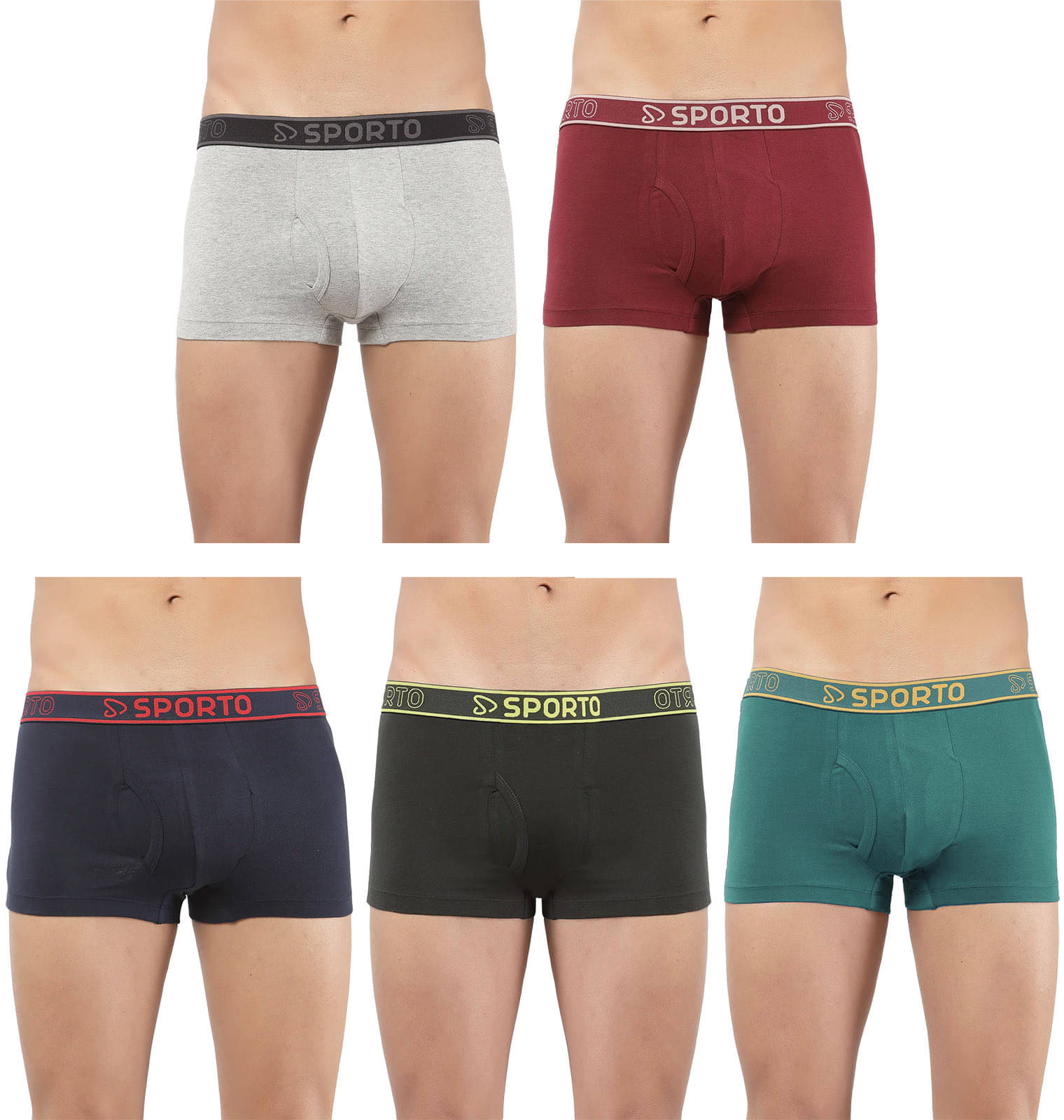     			Amul comfy Pack of 5 Cotton Trunks For Men's ( Multicolor )
