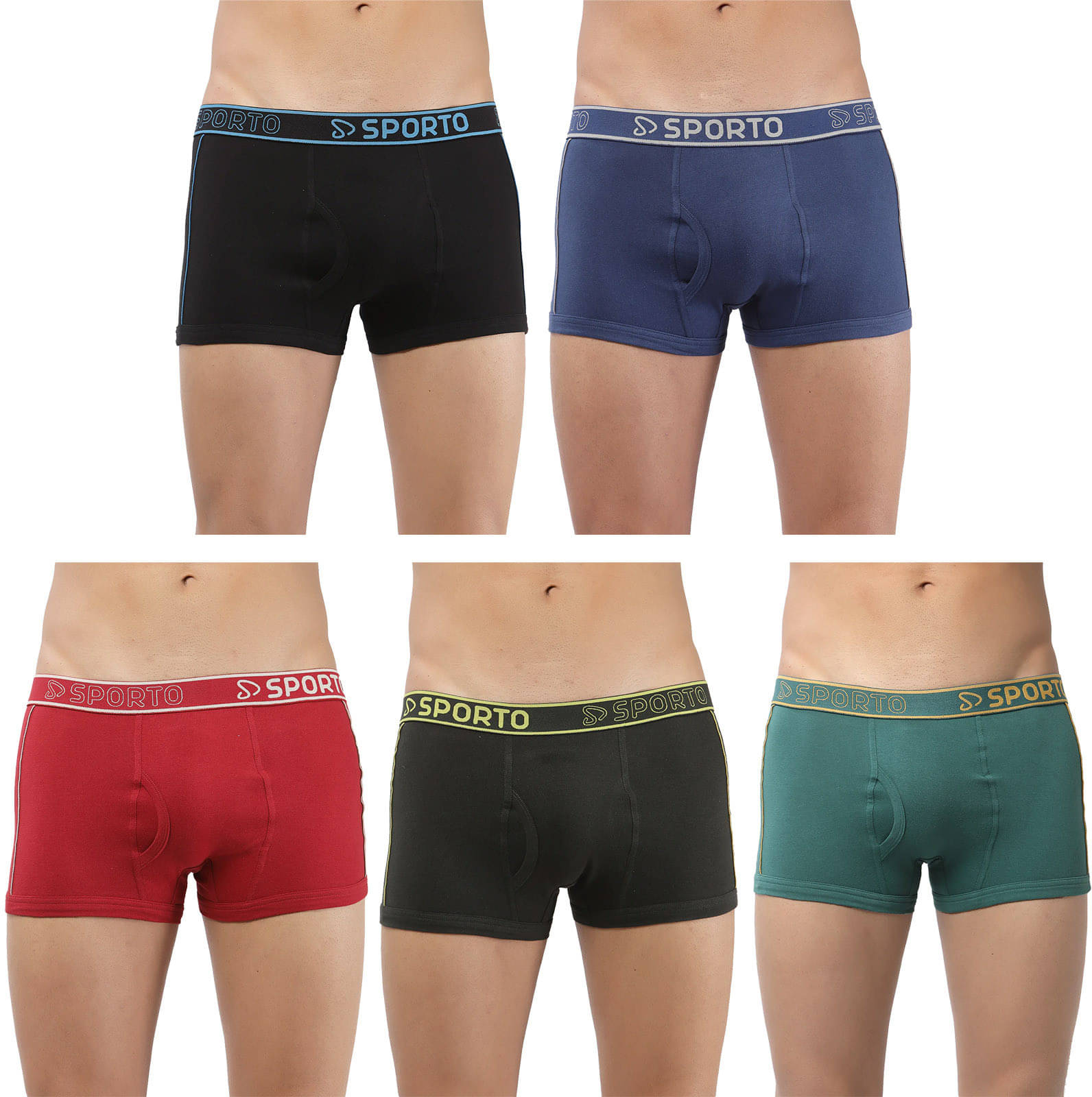     			Amul comfy Pack of 5 Cotton Trunks For Men's ( Multicolor )