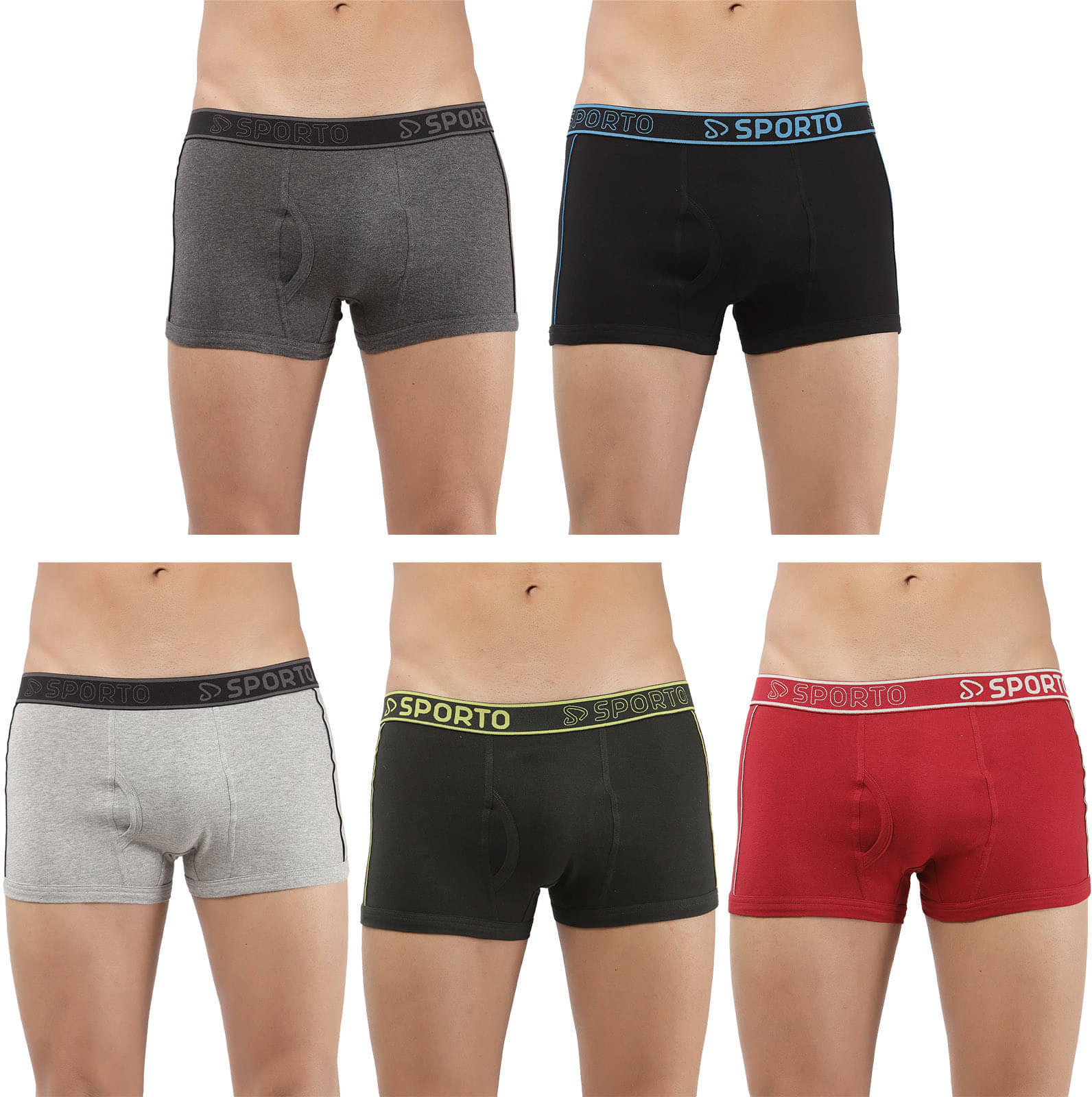     			Amul comfy Pack of 5 Cotton Trunks For Men's ( Multicolor )