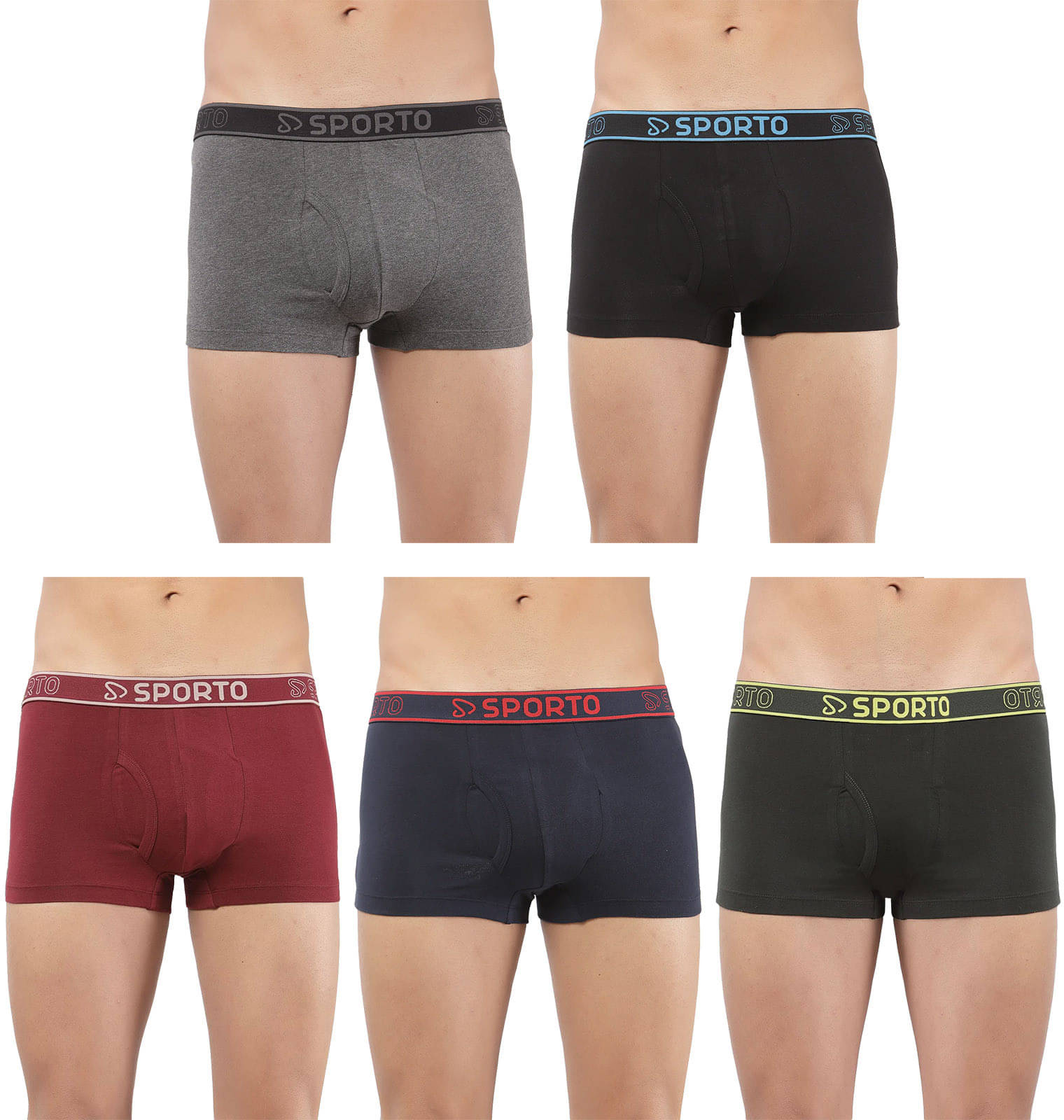     			Amul comfy Pack of 5 Cotton Trunks For Men's ( Multicolor )