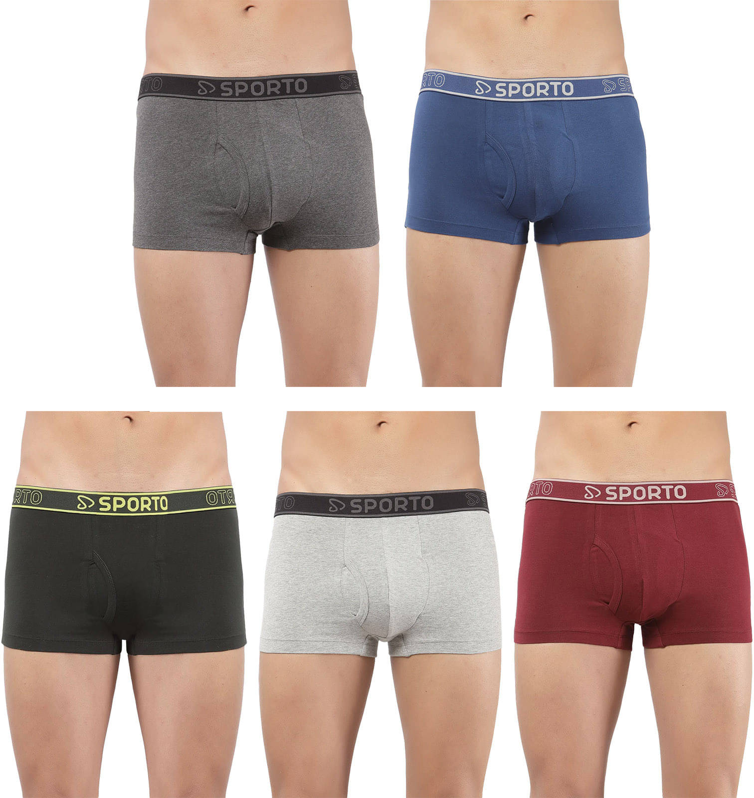     			Amul comfy Pack of 5 Cotton Trunks For Men's ( Multicolor )