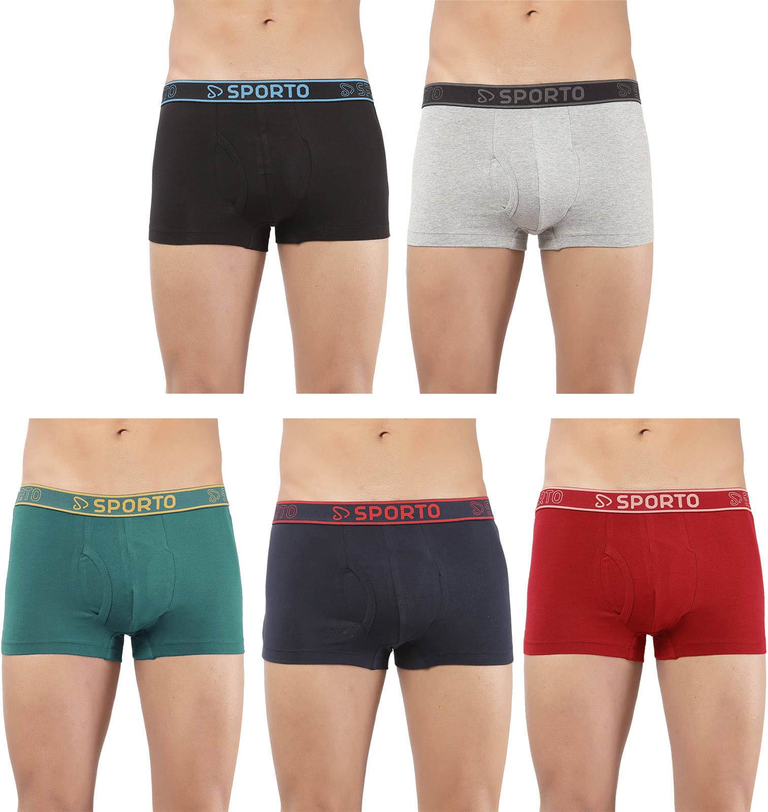     			Amul comfy Pack of 5 Cotton Trunks For Men's ( Multicolor )
