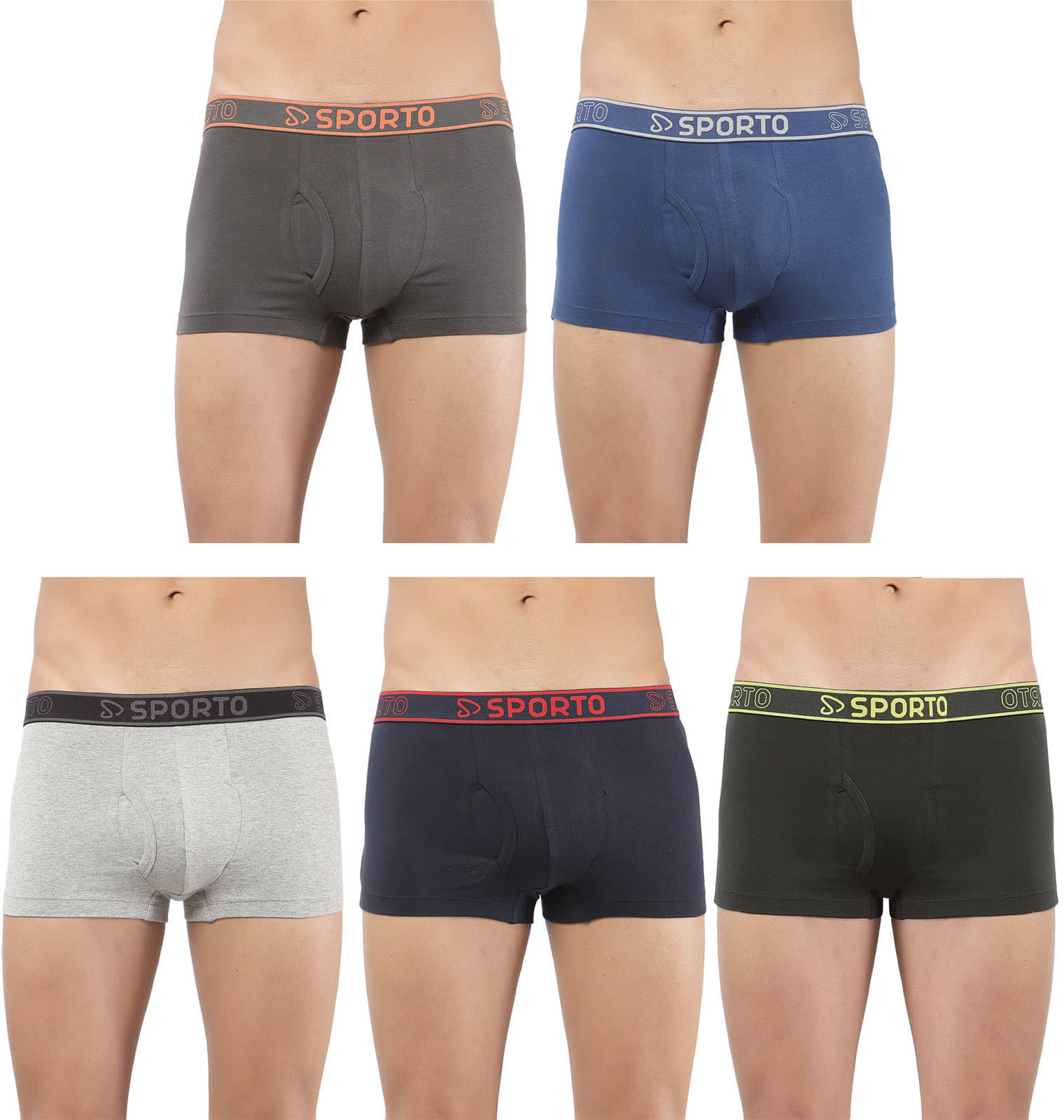     			Amul comfy Pack of 5 Cotton Trunks For Men's ( Multicolor )