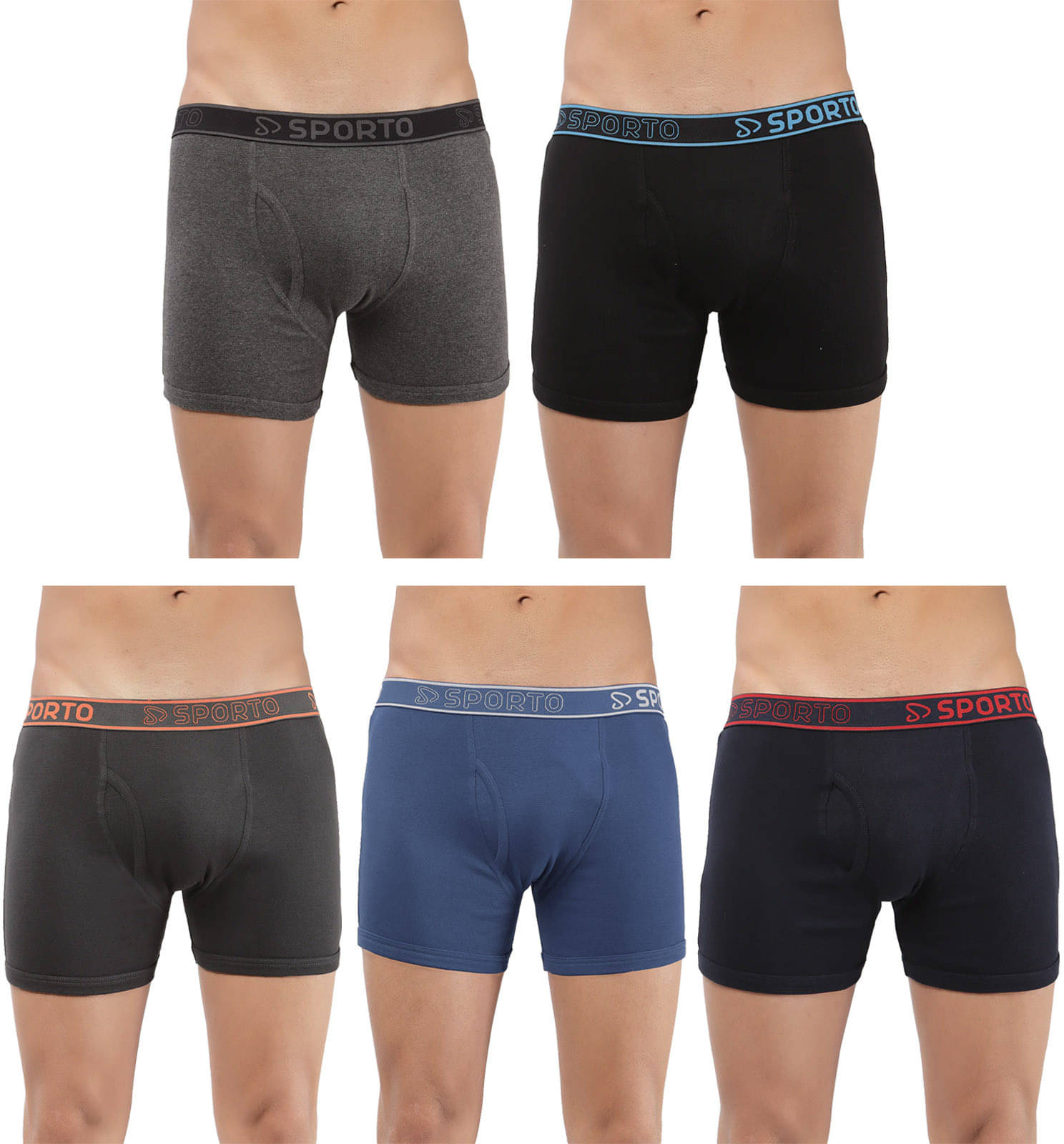     			Amul comfy Pack of 5 Cotton Trunks For Men's ( Multicolor )