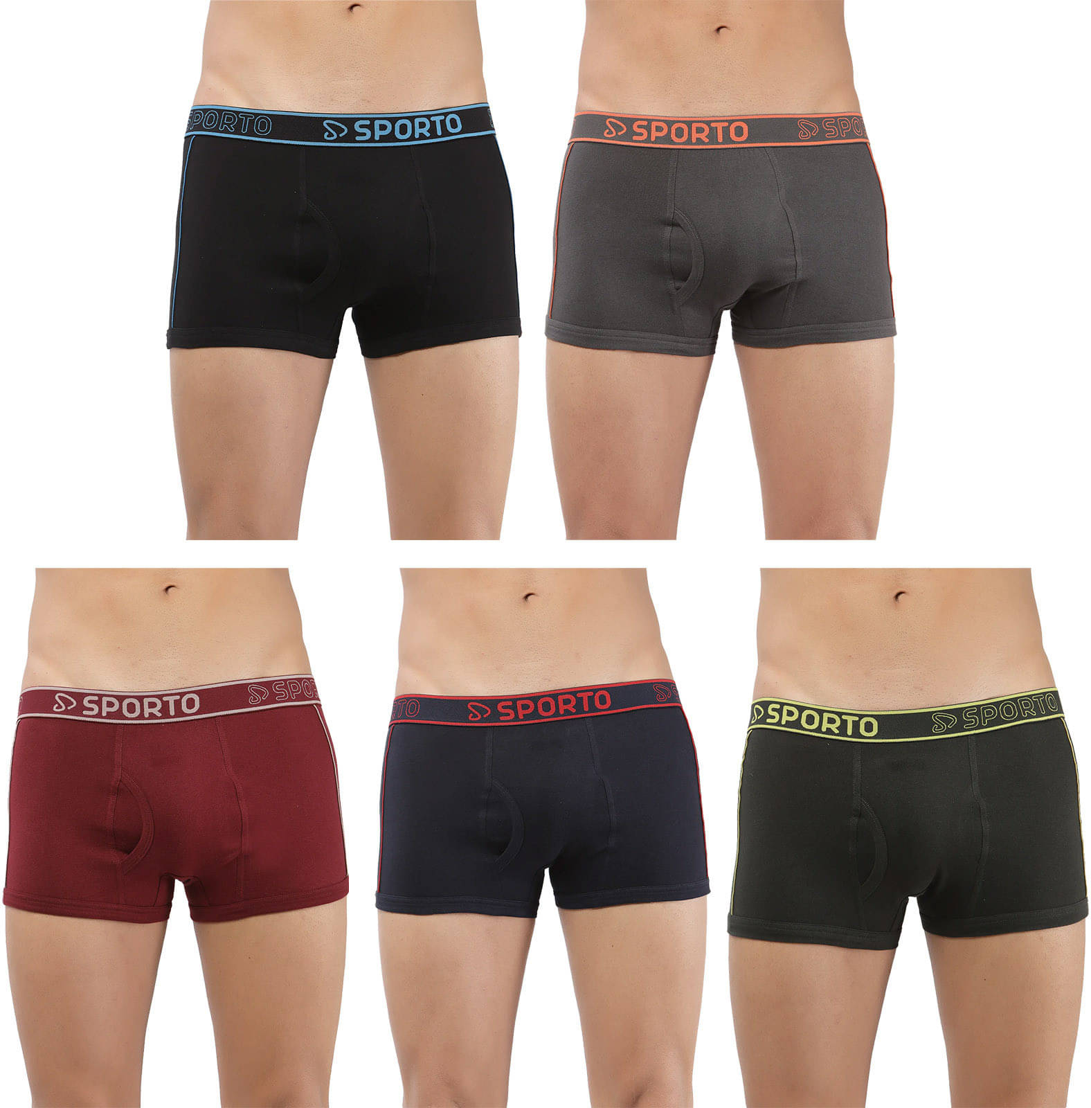     			Amul comfy Pack of 5 Cotton Trunks For Men's ( Multicolor )