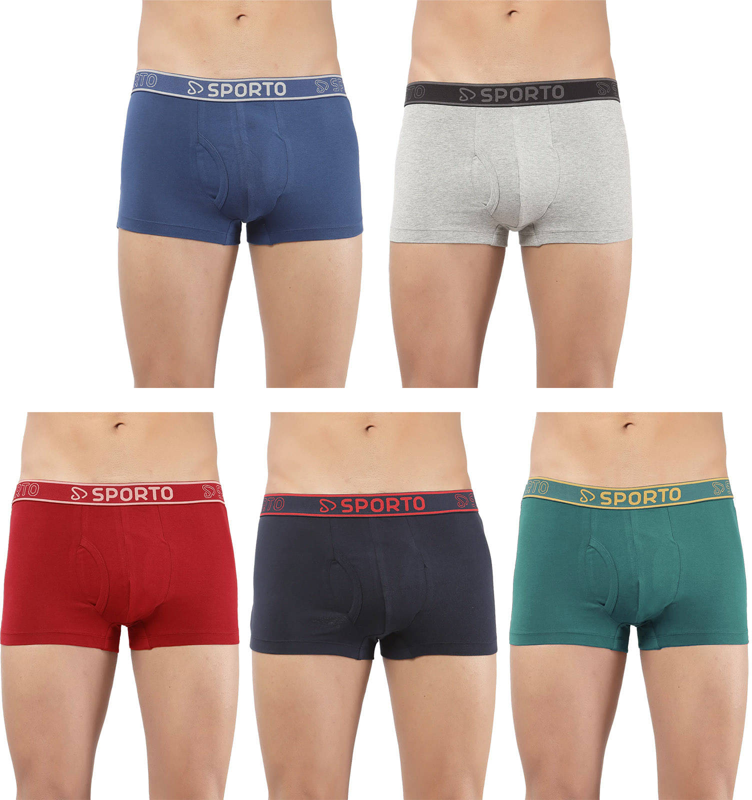     			Amul comfy Pack of 5 Cotton Trunks For Men's ( Multicolor )