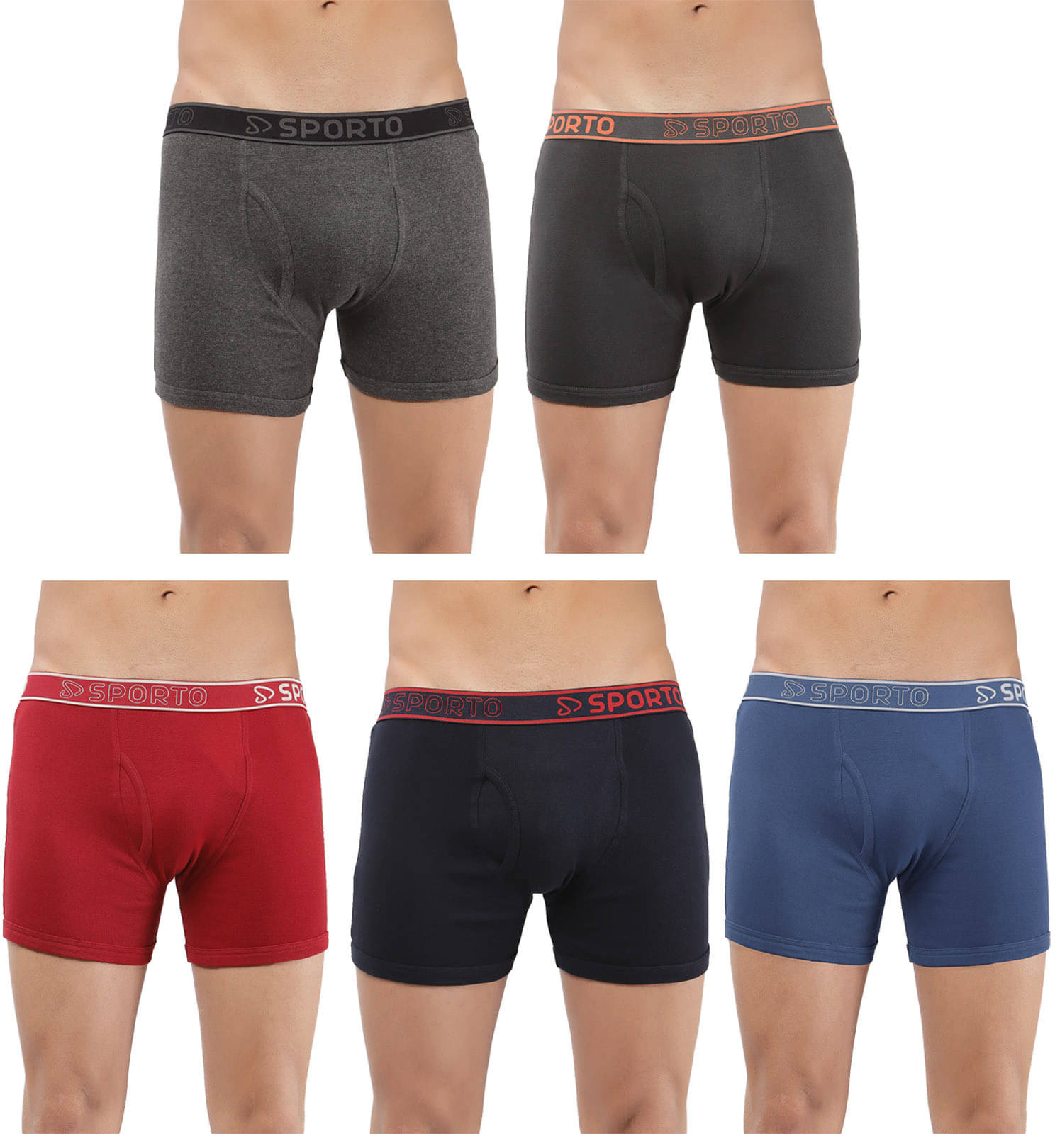     			Amul comfy Pack of 5 Cotton Trunks For Men's ( Multicolor )