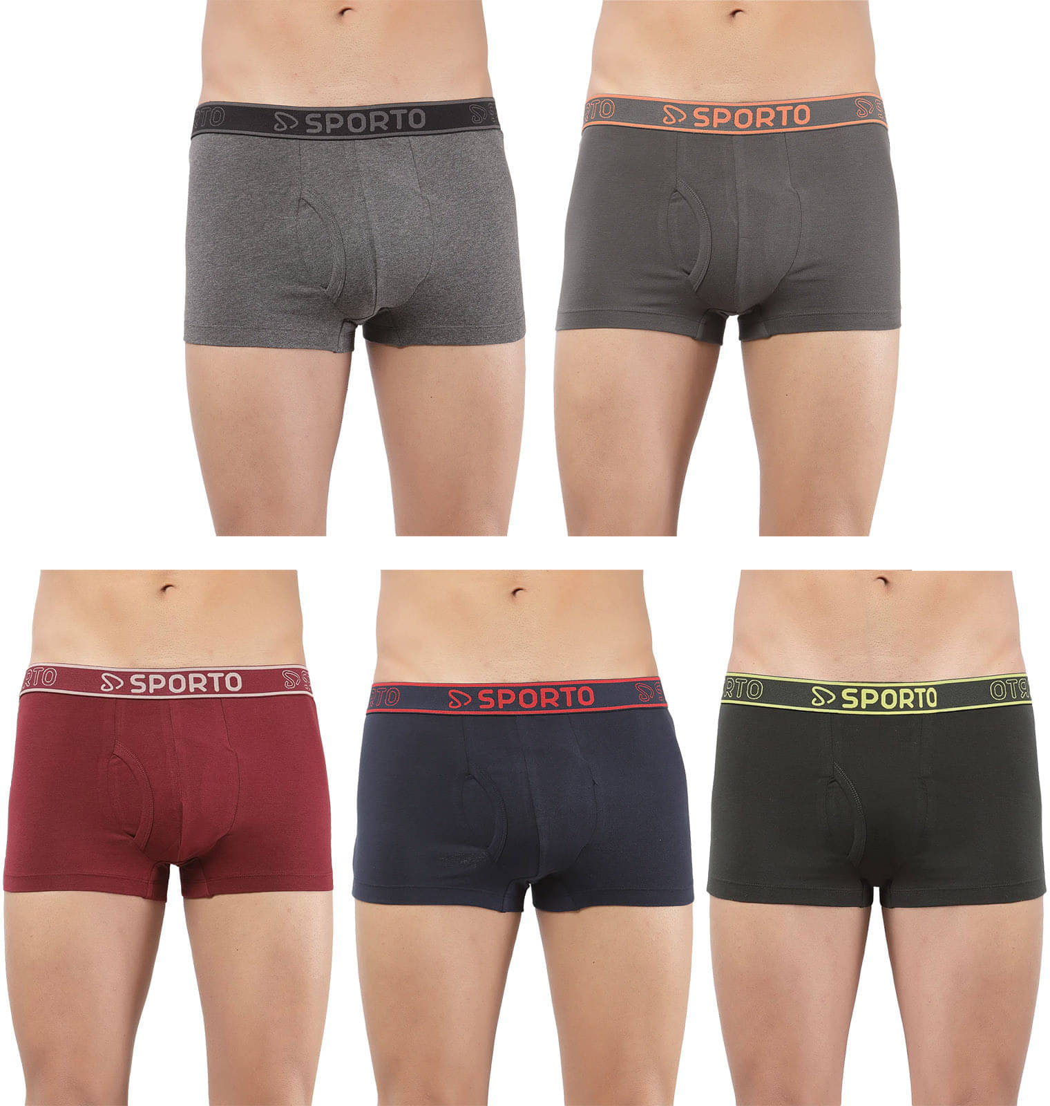     			Amul comfy Pack of 5 Cotton Trunks For Men's ( Multicolor )