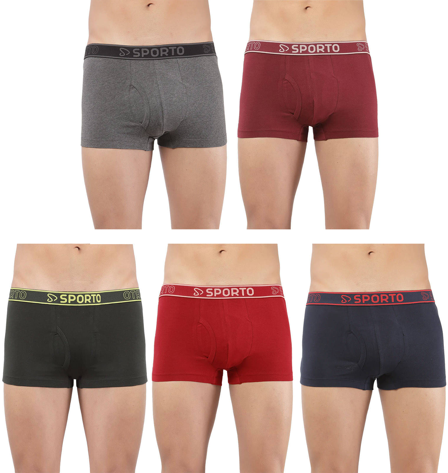     			Amul comfy Pack of 5 Cotton Trunks For Men's ( Multicolor )
