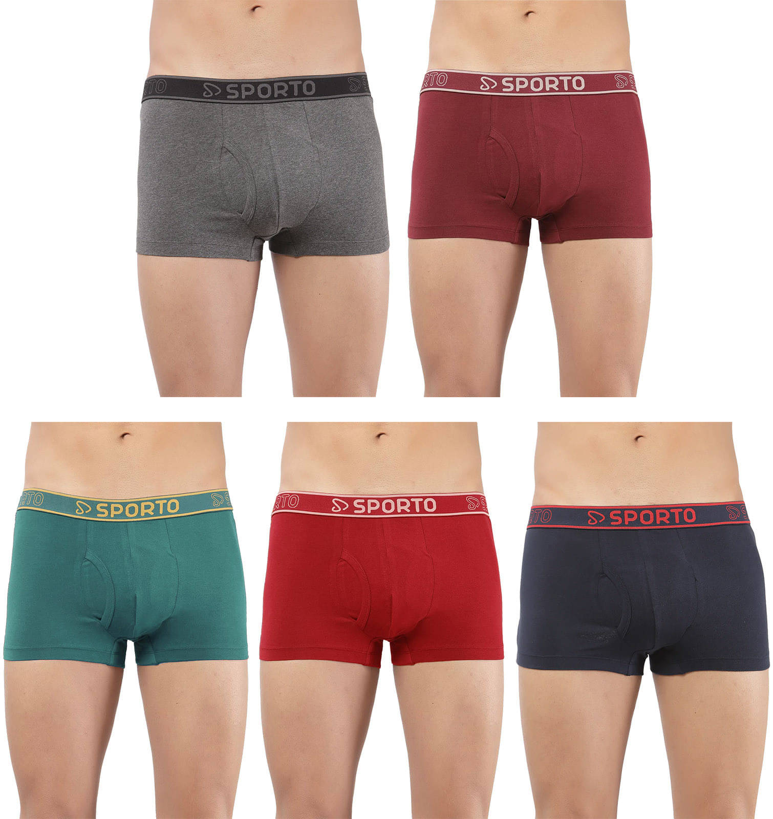     			Amul comfy Pack of 5 Cotton Trunks For Men's ( Multicolor )