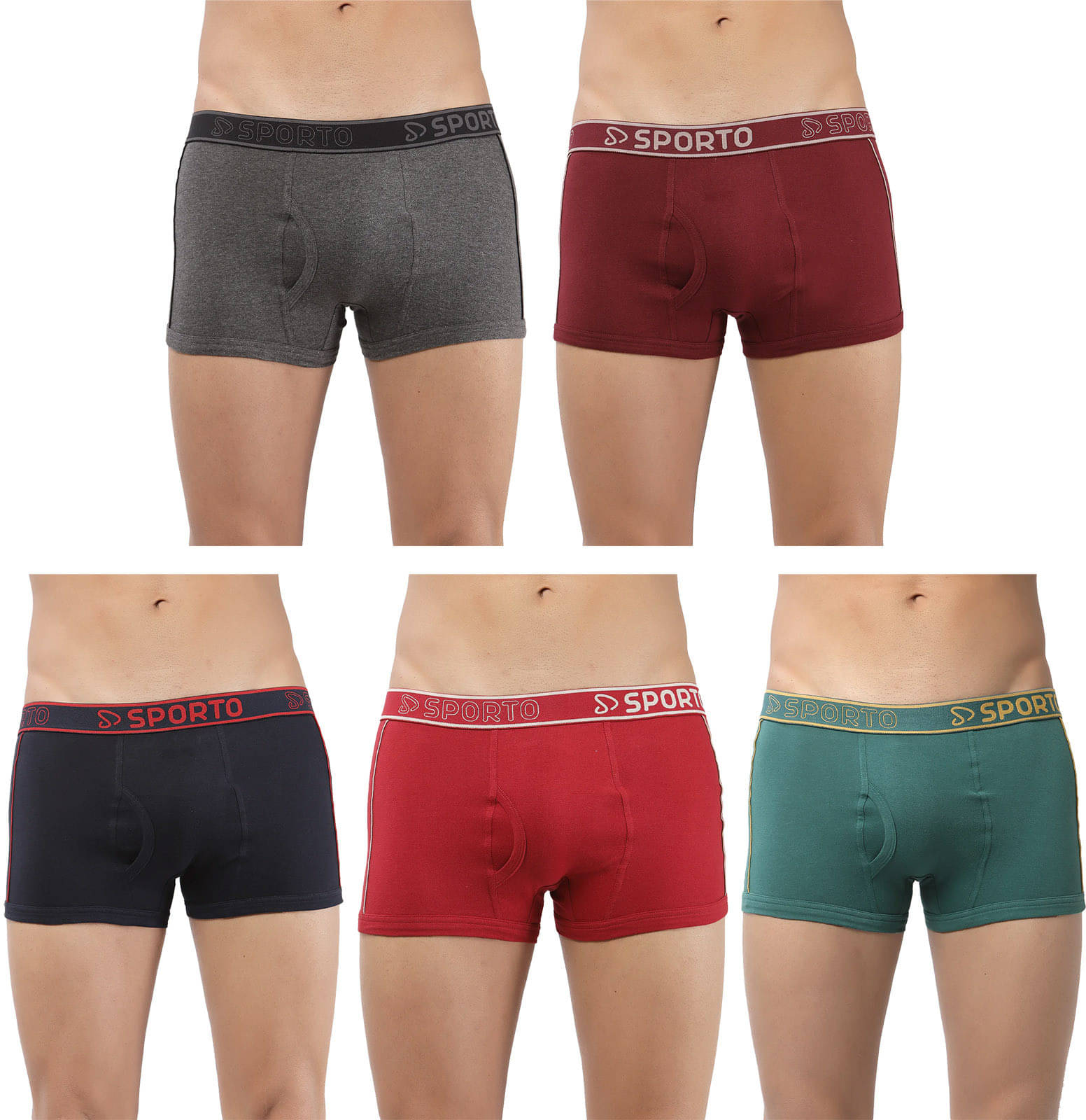 Amul comfy Pack of 5 Cotton Trunks For Men's ( Multicolor )     			Amul comfy Pack of 5 Cotton Trunks For Men's ( Multicolor )