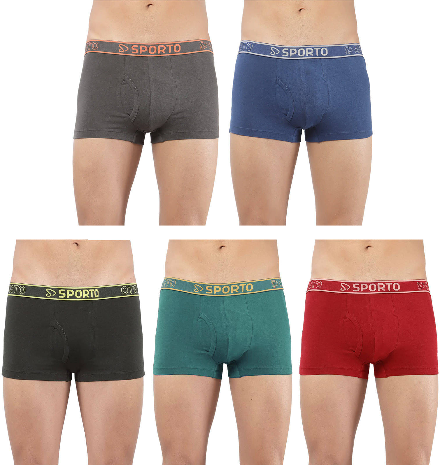    			Amul comfy Pack of 5 Cotton Trunks For Men's ( Multicolor )