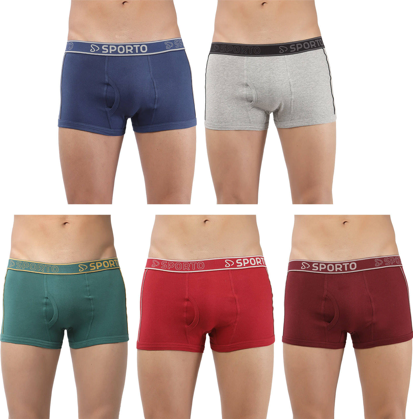     			Amul comfy Pack of 5 Cotton Trunks For Men's ( Multicolor )