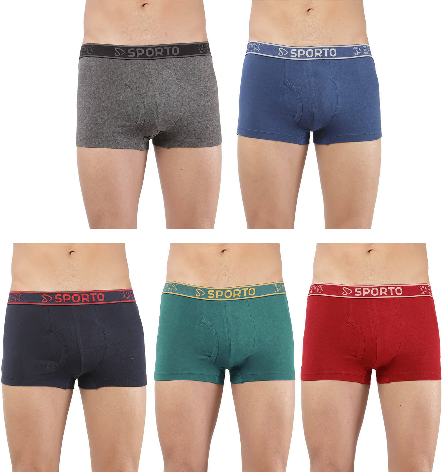     			Amul comfy Pack of 5 Cotton Trunks For Men's ( Multicolor )