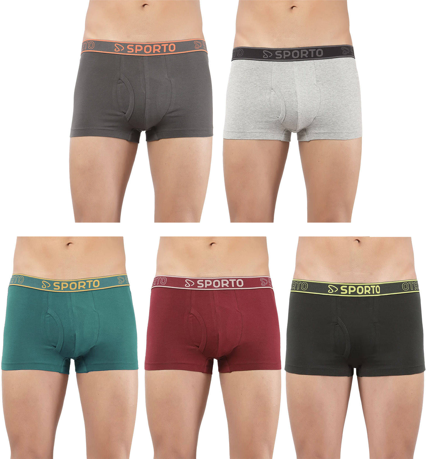     			Amul comfy Pack of 5 Cotton Trunks For Men's ( Multicolor )