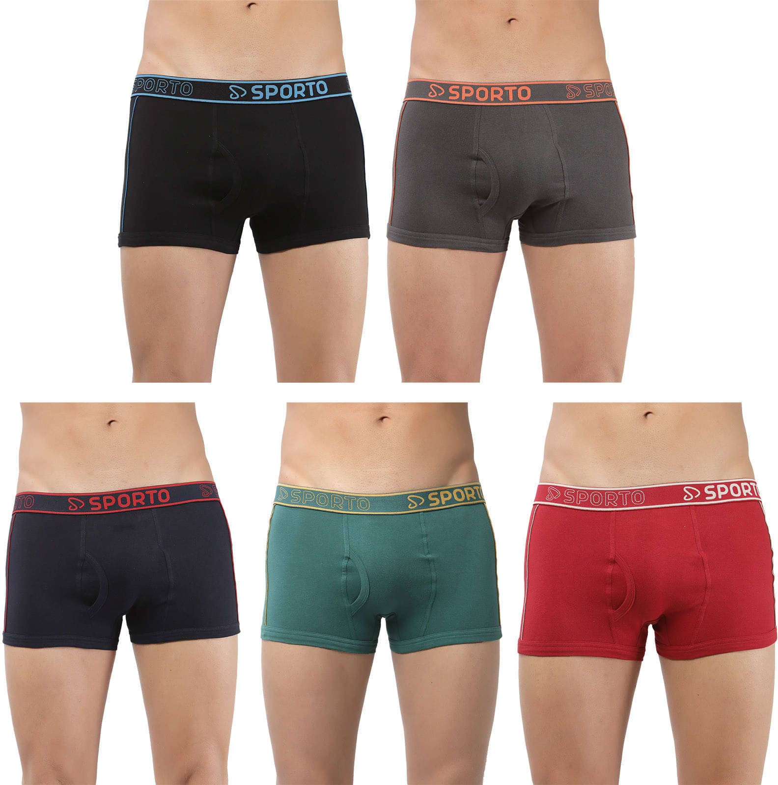     			Amul comfy Pack of 5 Cotton Trunks For Men's ( Multicolor )