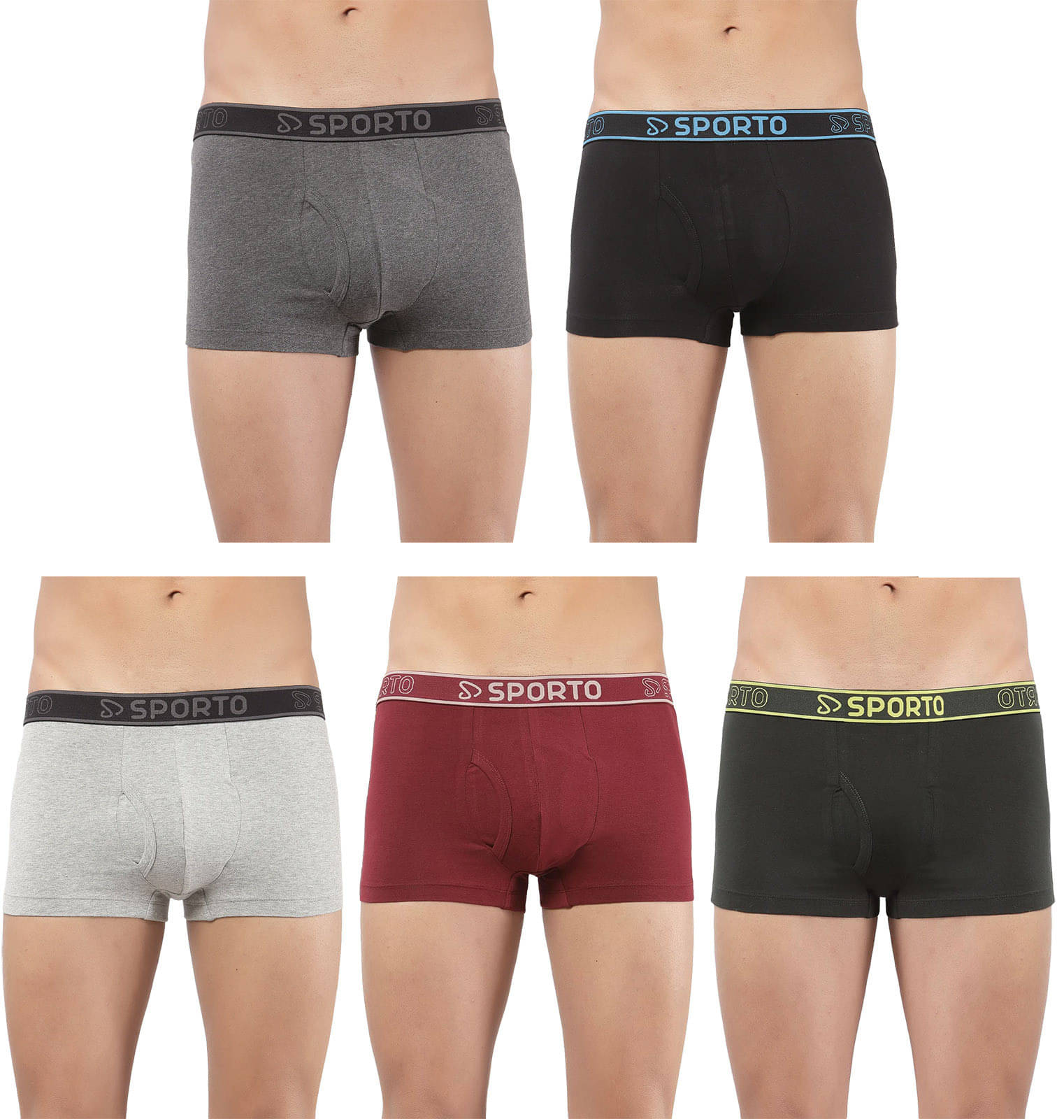     			Amul comfy Pack of 5 Cotton Trunks For Men's ( Multicolor )