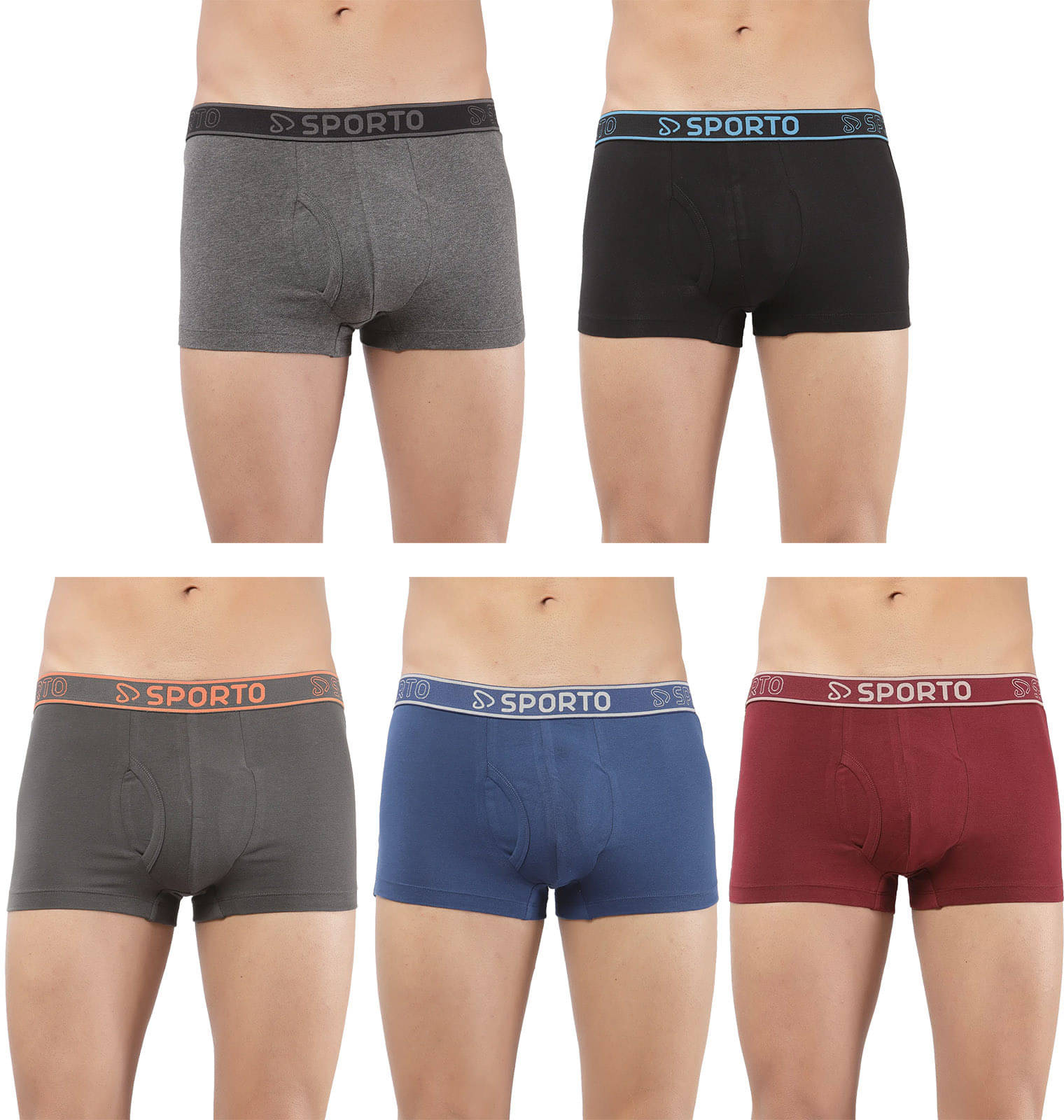     			Amul comfy Pack of 5 Cotton Trunks For Men's ( Multicolor )
