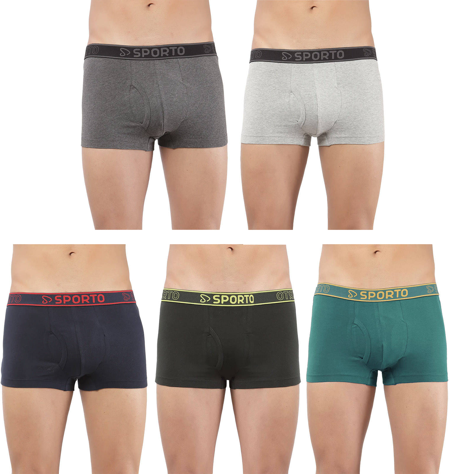 Amul comfy Pack of 5 Cotton Trunks For Men's ( Multicolor )     			Amul comfy Pack of 5 Cotton Trunks For Men's ( Multicolor )