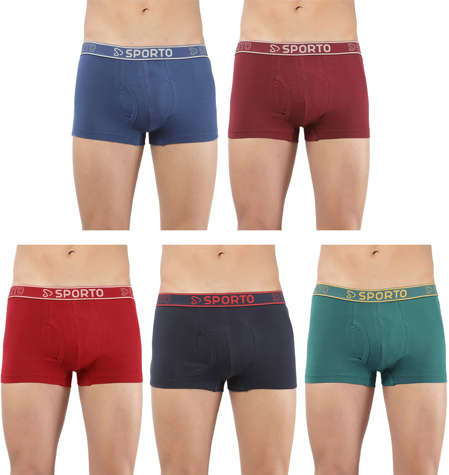     			Amul comfy Pack of 5 Cotton Trunks For Men's ( Multicolor )