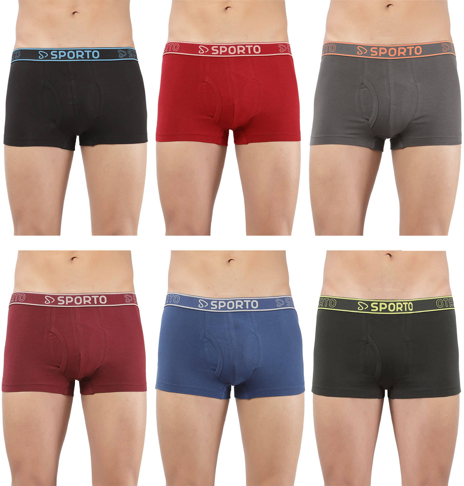     			Amul comfy Pack of 6 Cotton Trunks For Men's ( Multicolor )