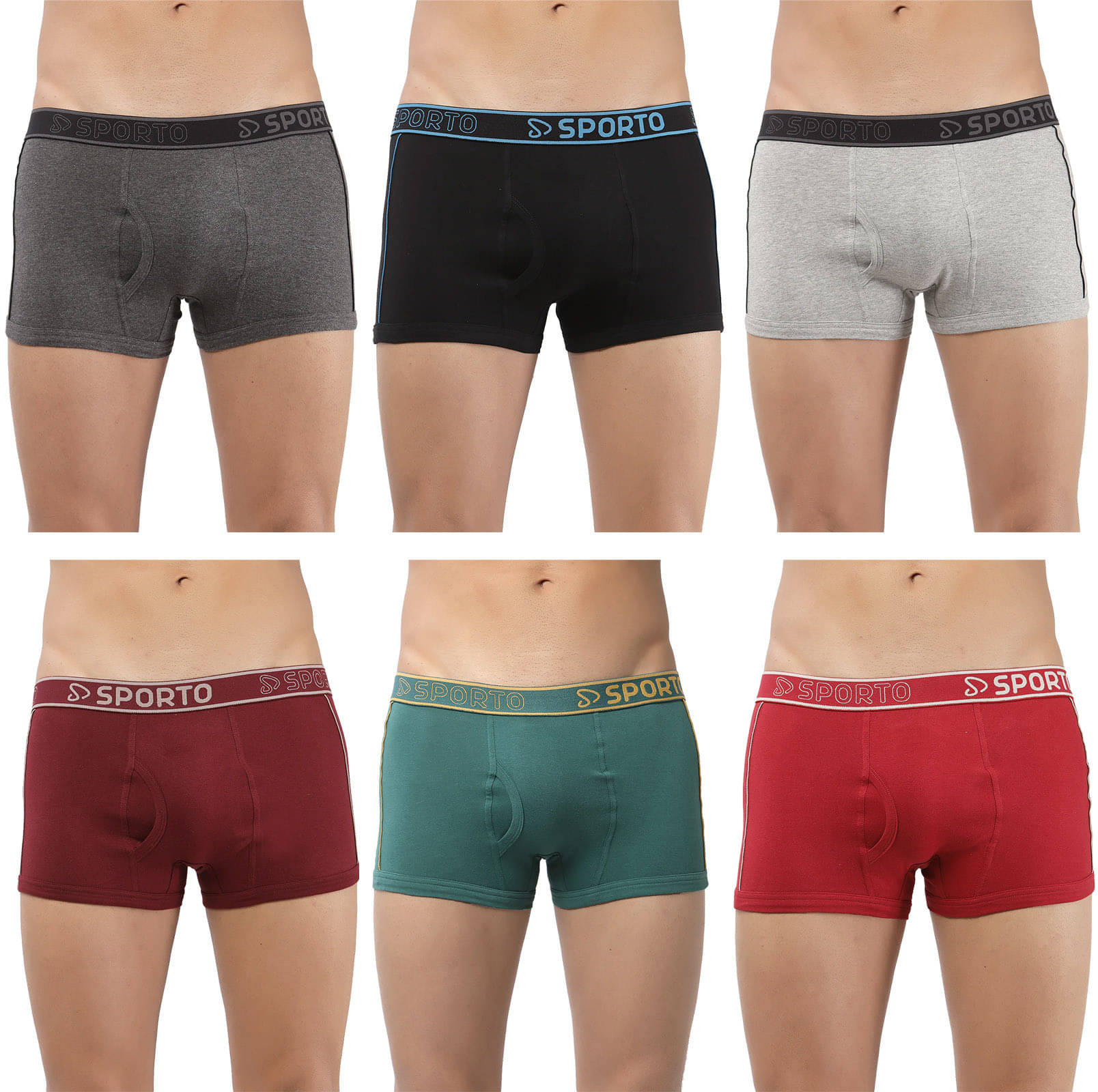 Amul comfy Pack of 6 Cotton Trunks For Men's ( Multicolor )     			Amul comfy Pack of 6 Cotton Trunks For Men's ( Multicolor )