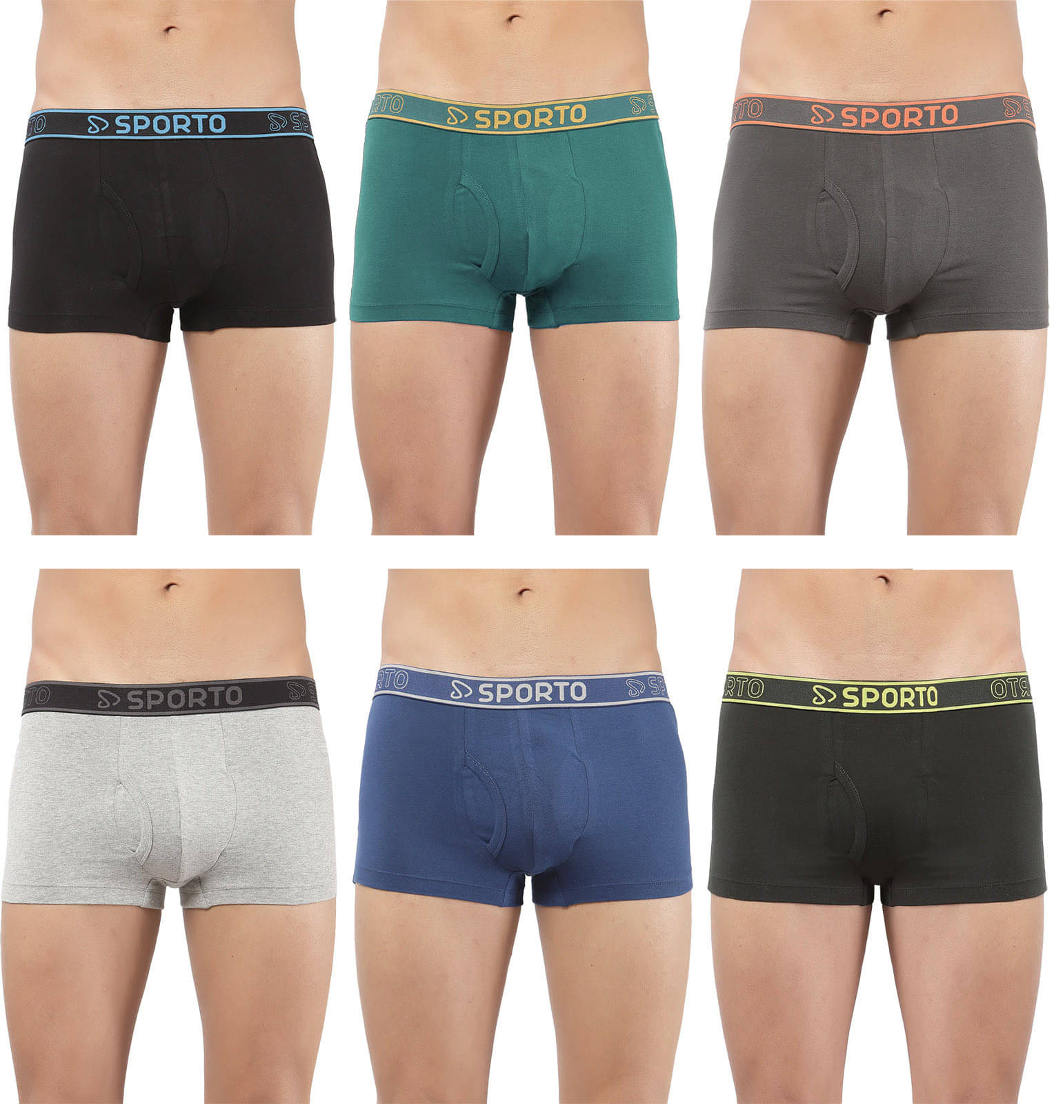     			Amul comfy Pack of 6 Cotton Trunks For Men's ( Multicolor )