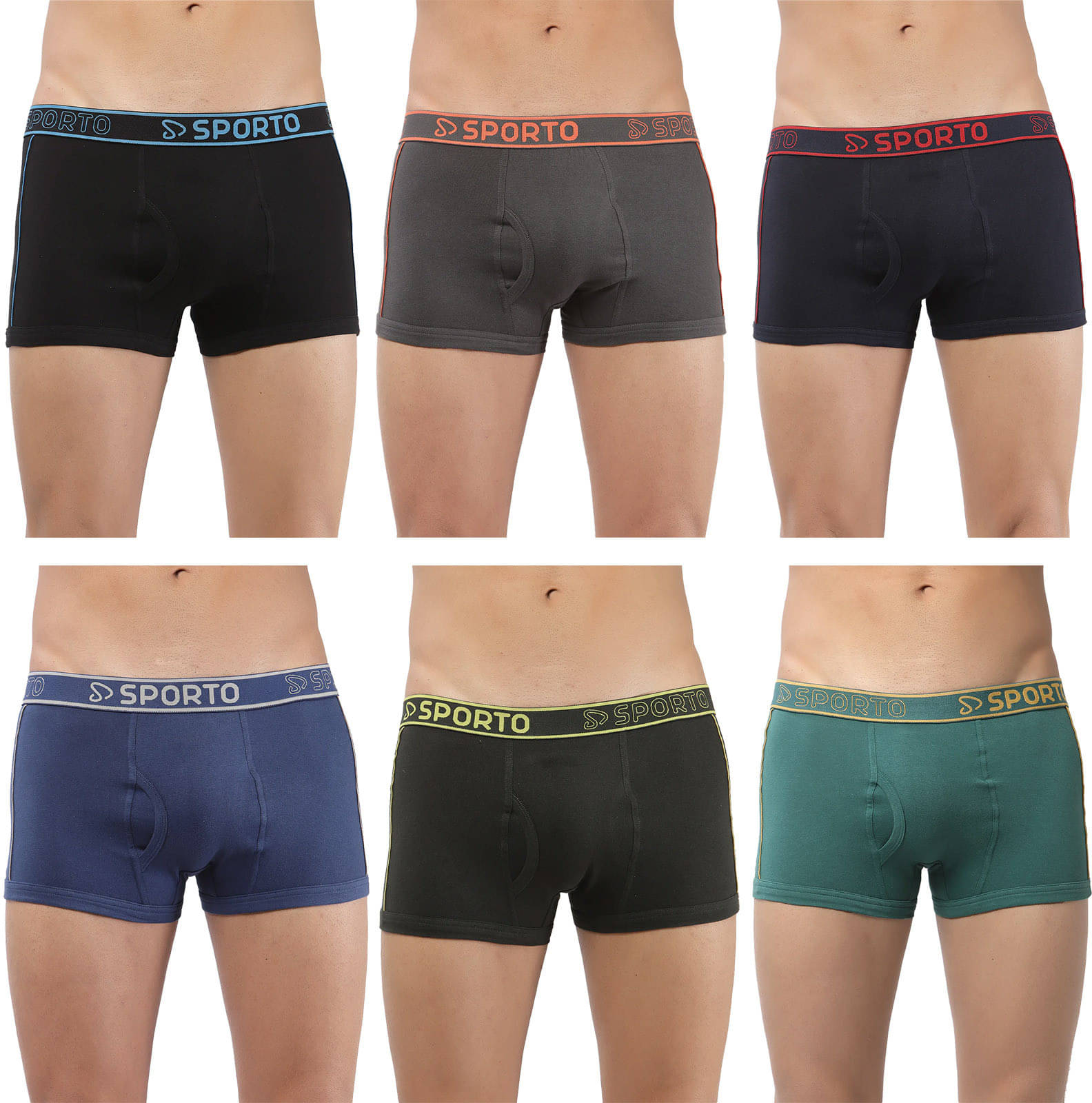     			Amul comfy Pack of 6 Cotton Trunks For Men's ( Multicolor )