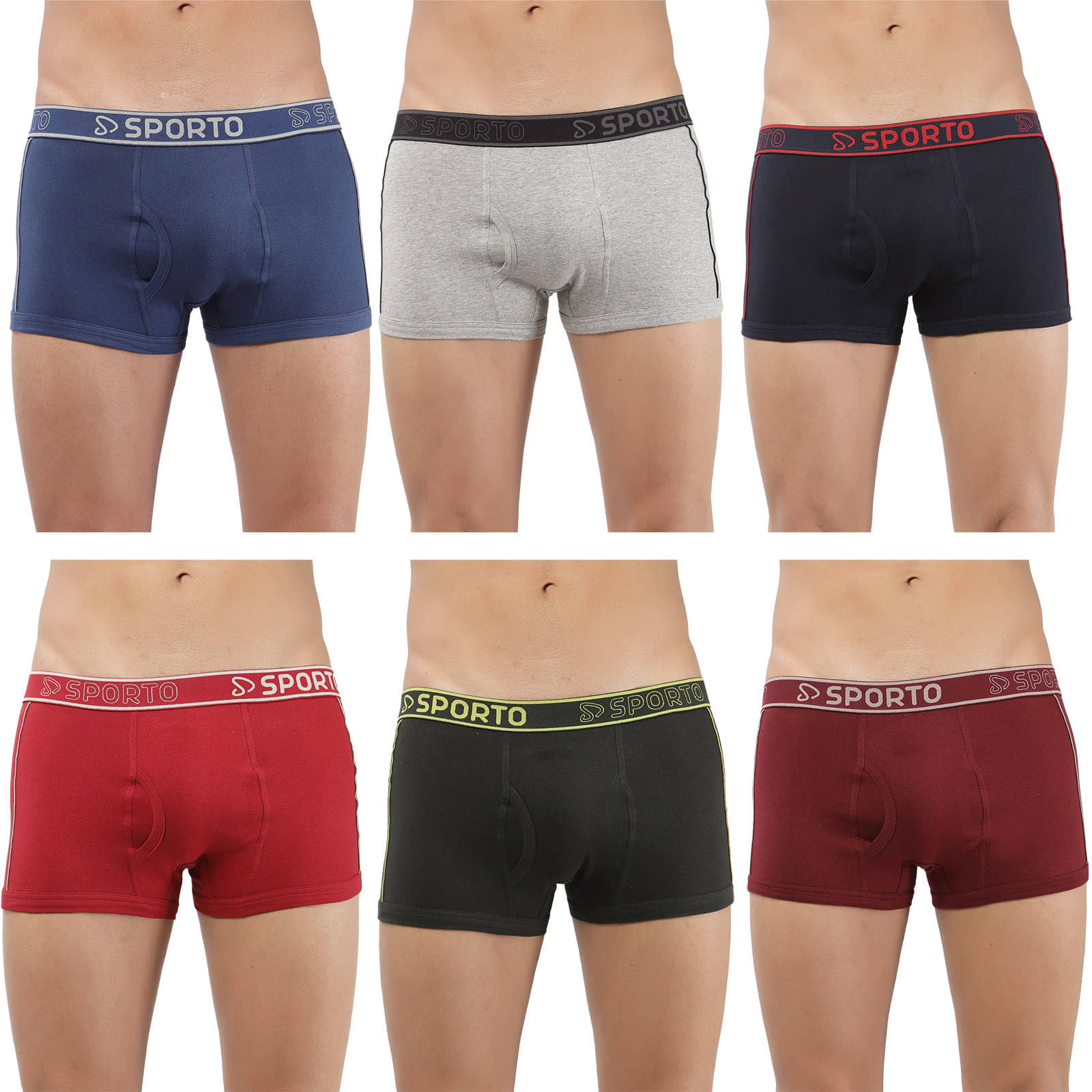     			Amul comfy Pack of 6 Cotton Trunks For Men's ( Multicolor )