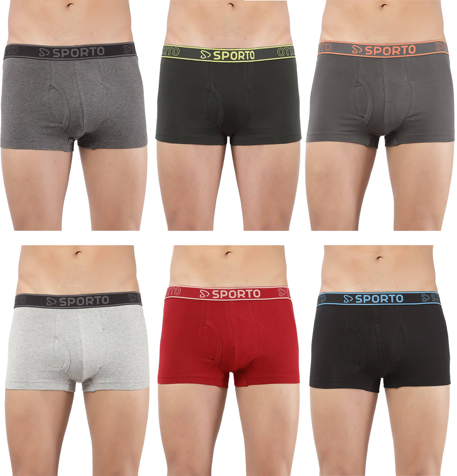     			Amul comfy Pack of 6 Cotton Trunks For Men's ( Multicolor )