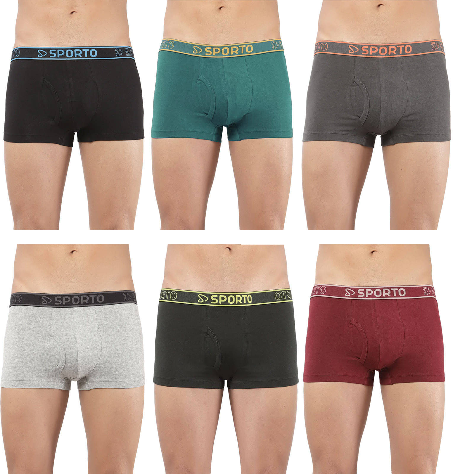     			Amul comfy Pack of 6 Cotton Trunks For Men's ( Multicolor )