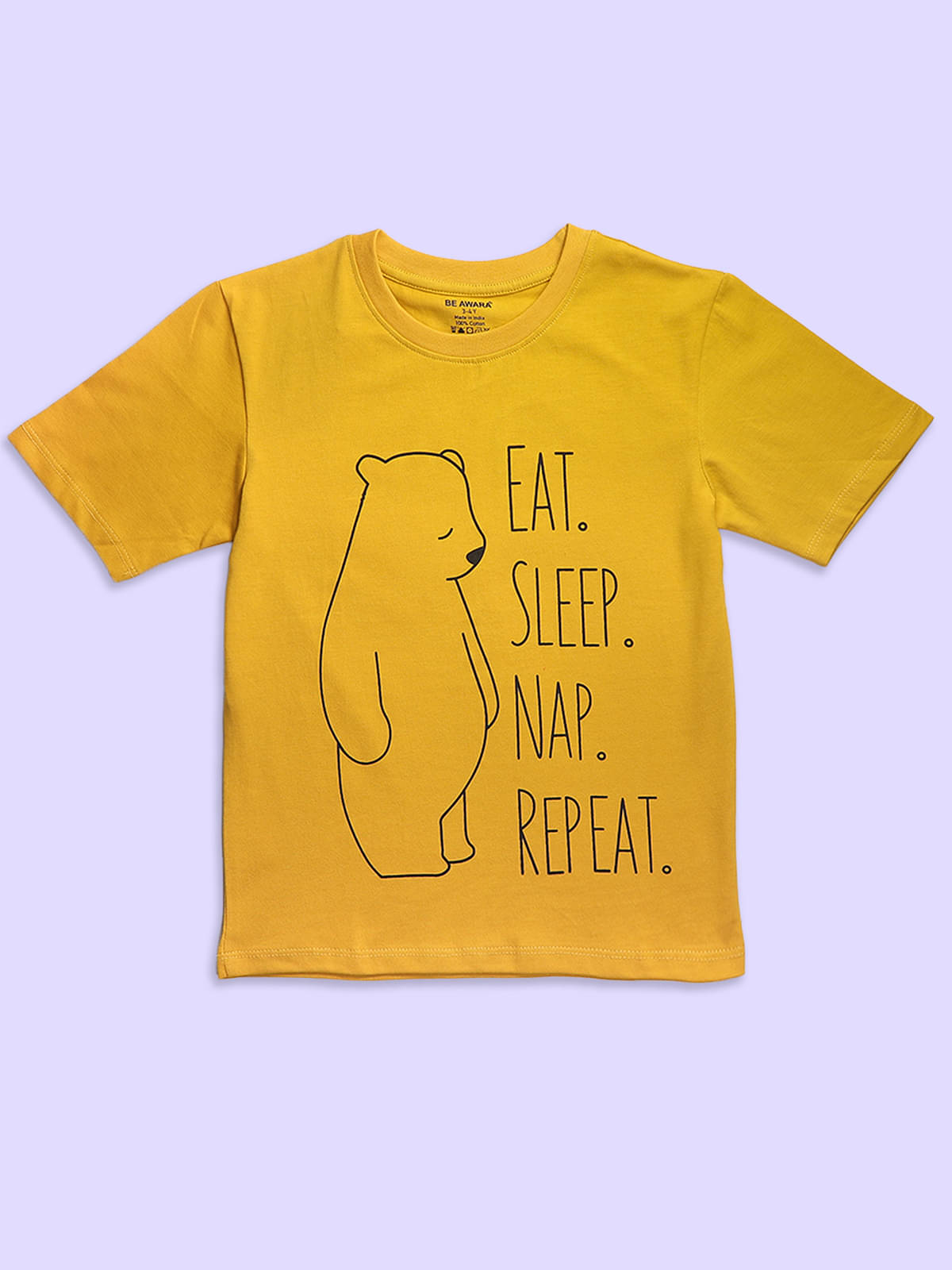     			Be Awara Pack of 1 Boys & Girls Cotton T-Shirt ( Yellow )