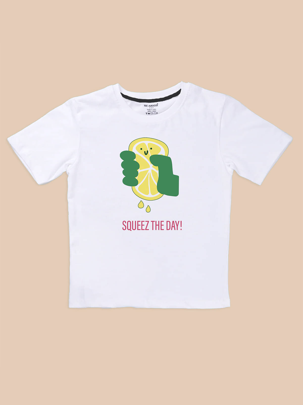     			Be Awara Pack of 1 Boys & Girls Cotton T-Shirt ( White )