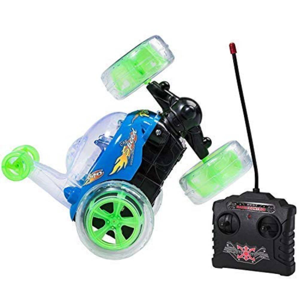     			Big Size R/C Rechargeable Stunt Car (Dancing Car) with 3D Light and Music (360 Degree Run and Jump) Remote Control Car (Colors As Per Stock)