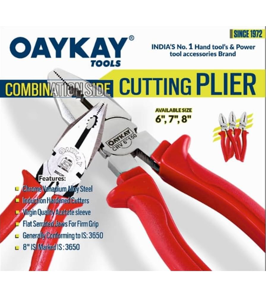     			Combination Plier200mm "8" inch Heavy Duty Grip Smooth Movement (Hand Tools) OayKay Tools