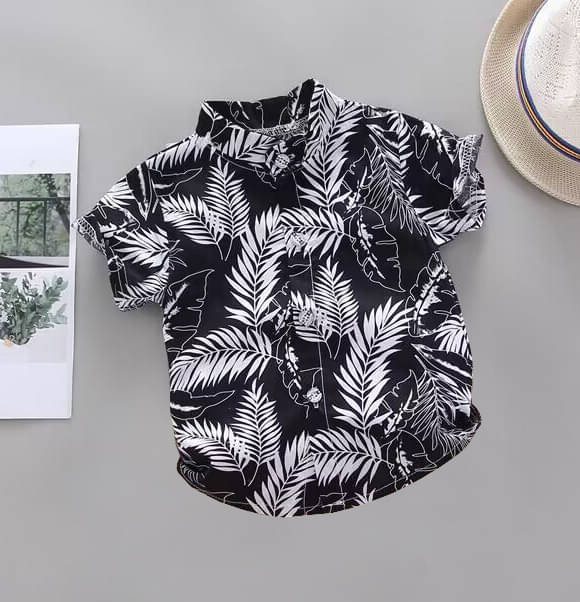 DANGAR Pack of 1 Boys Polyester Half Sleeves Shirt ( Black ) DANGAR Pack of 1 Boys Polyester Half Sleeves Shirt ( Black )