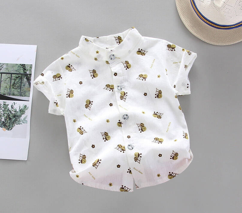     			DANGAR Pack of 1 Boys Polyester Half Sleeves Shirt ( White )