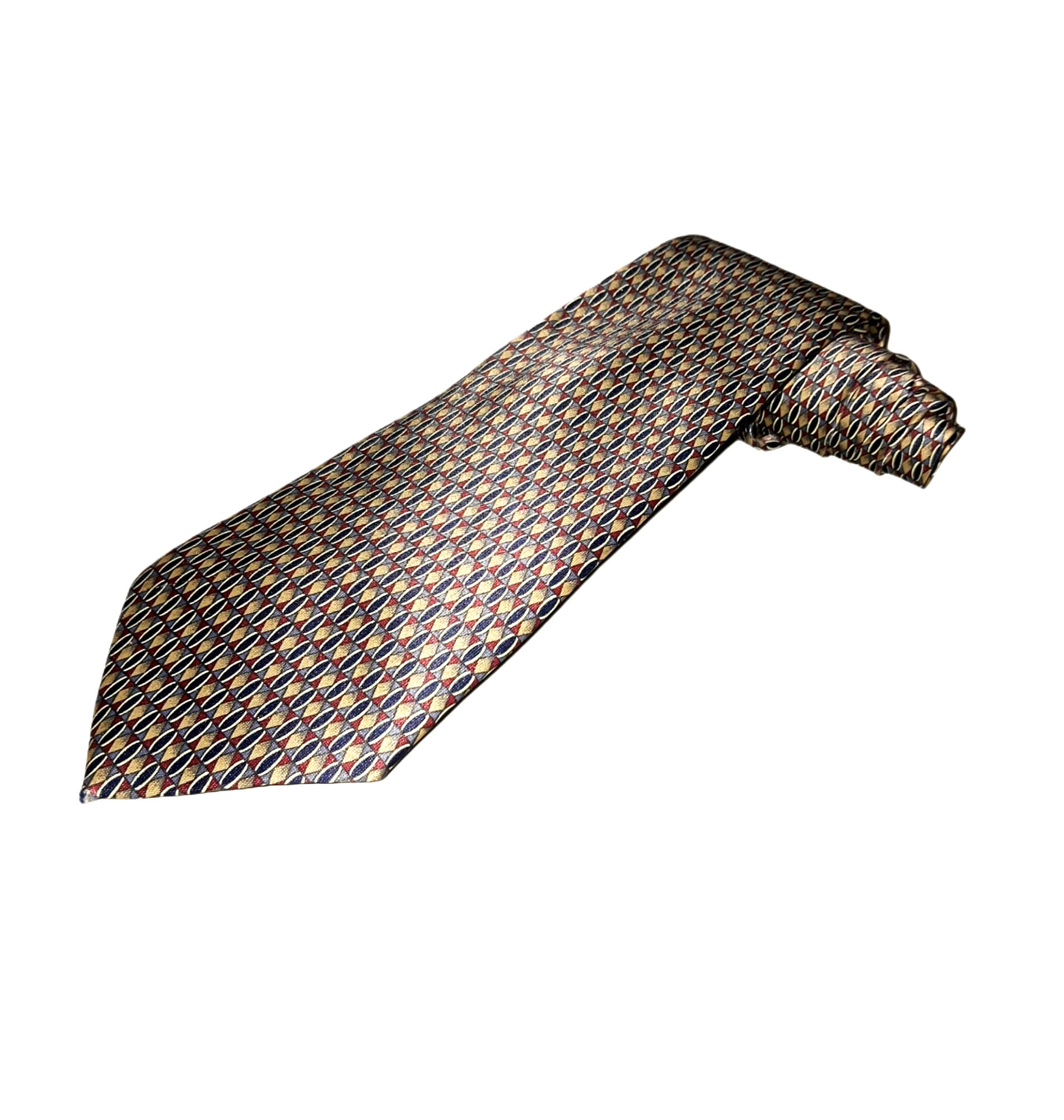     			Denmarc Multi Geometrical Silk Necktie
