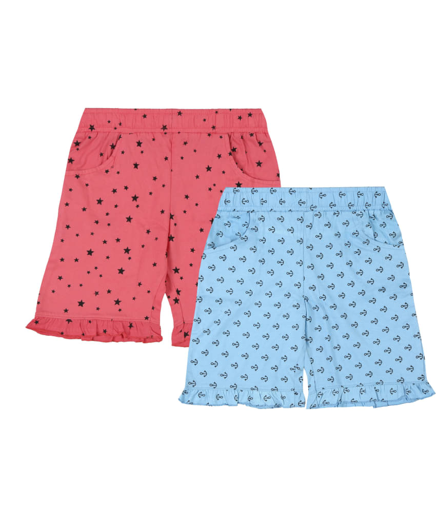     			Eye Water Pack of 2 Girls Cotton Blend Shorts ( Multicolor )